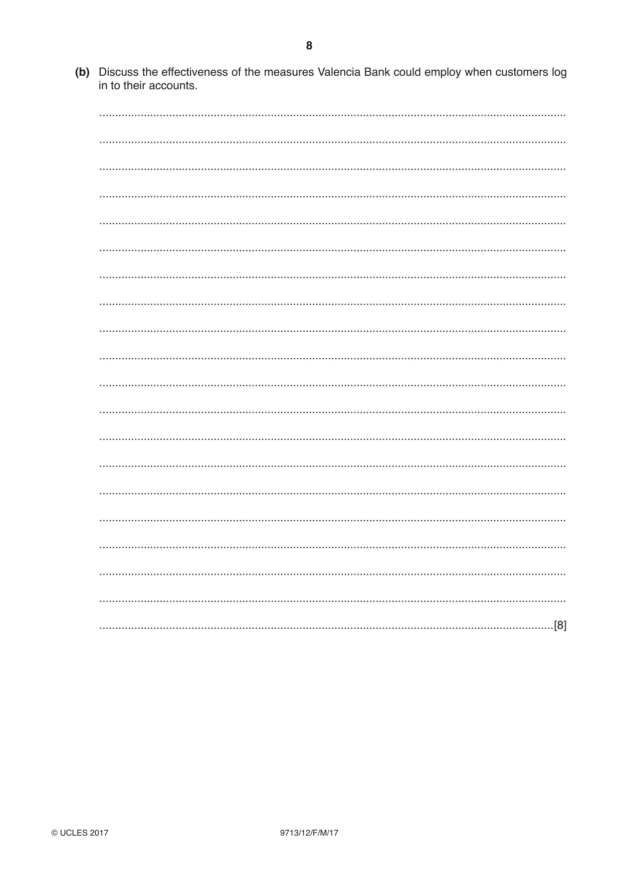 Cambridge A Level Applied Information and Communication Technology 9713 2017 Feb/March Paper 1 · Variant 2 question paper, page 8 of 16