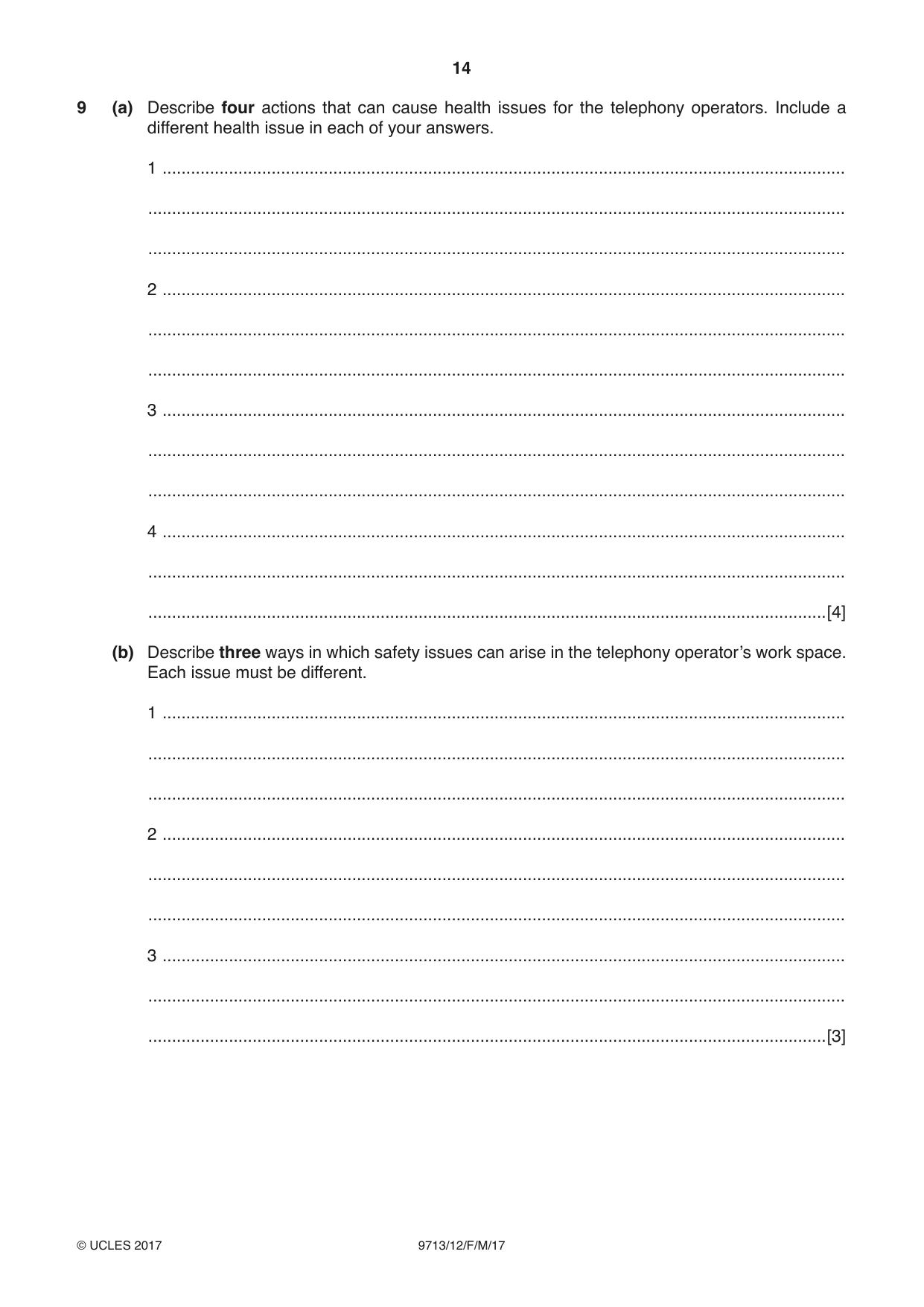 Cambridge A Level Applied Information and Communication Technology 9713 2017 Feb/March Paper 1 · Variant 2 question paper, page 14 of 16