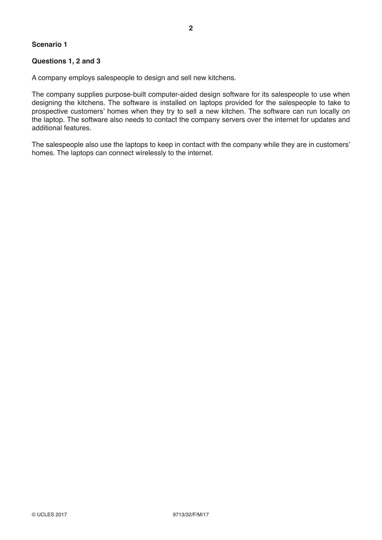 Cambridge A Level Applied Information and Communication Technology 9713 2017 Feb/March Paper 3 · Variant 2 question paper, page 2 of 20