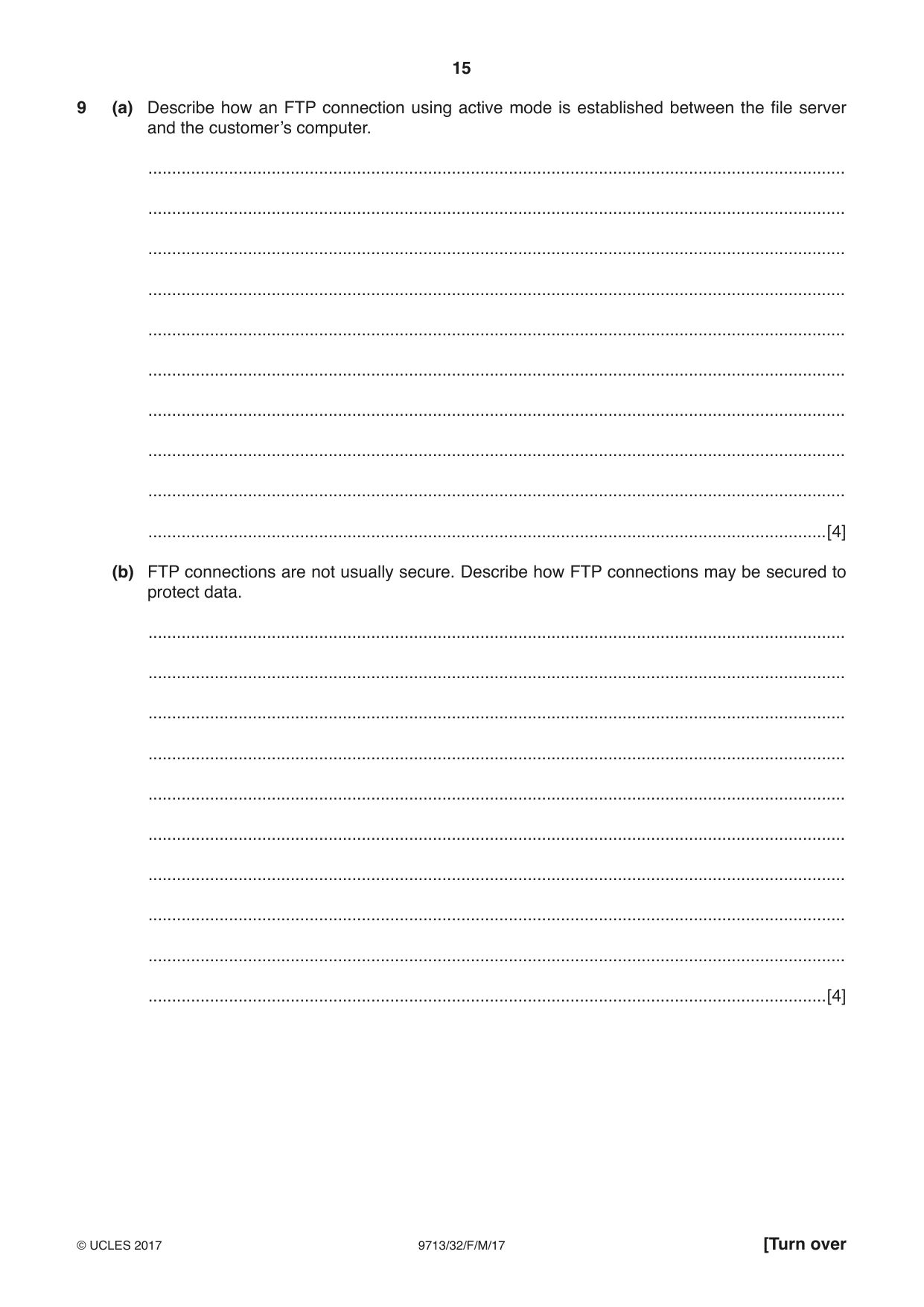Cambridge A Level Applied Information and Communication Technology 9713 2017 Feb/March Paper 3 · Variant 2 question paper, page 15 of 20