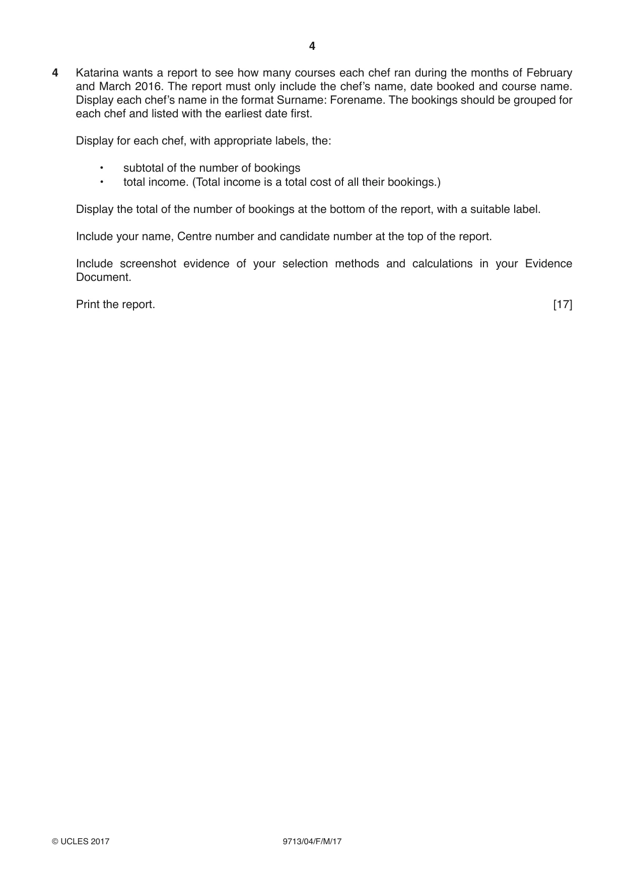 Cambridge A Level Applied Information and Communication Technology 9713 2017 Feb/March Paper 4 · Variant 1 question paper, page 4 of 8