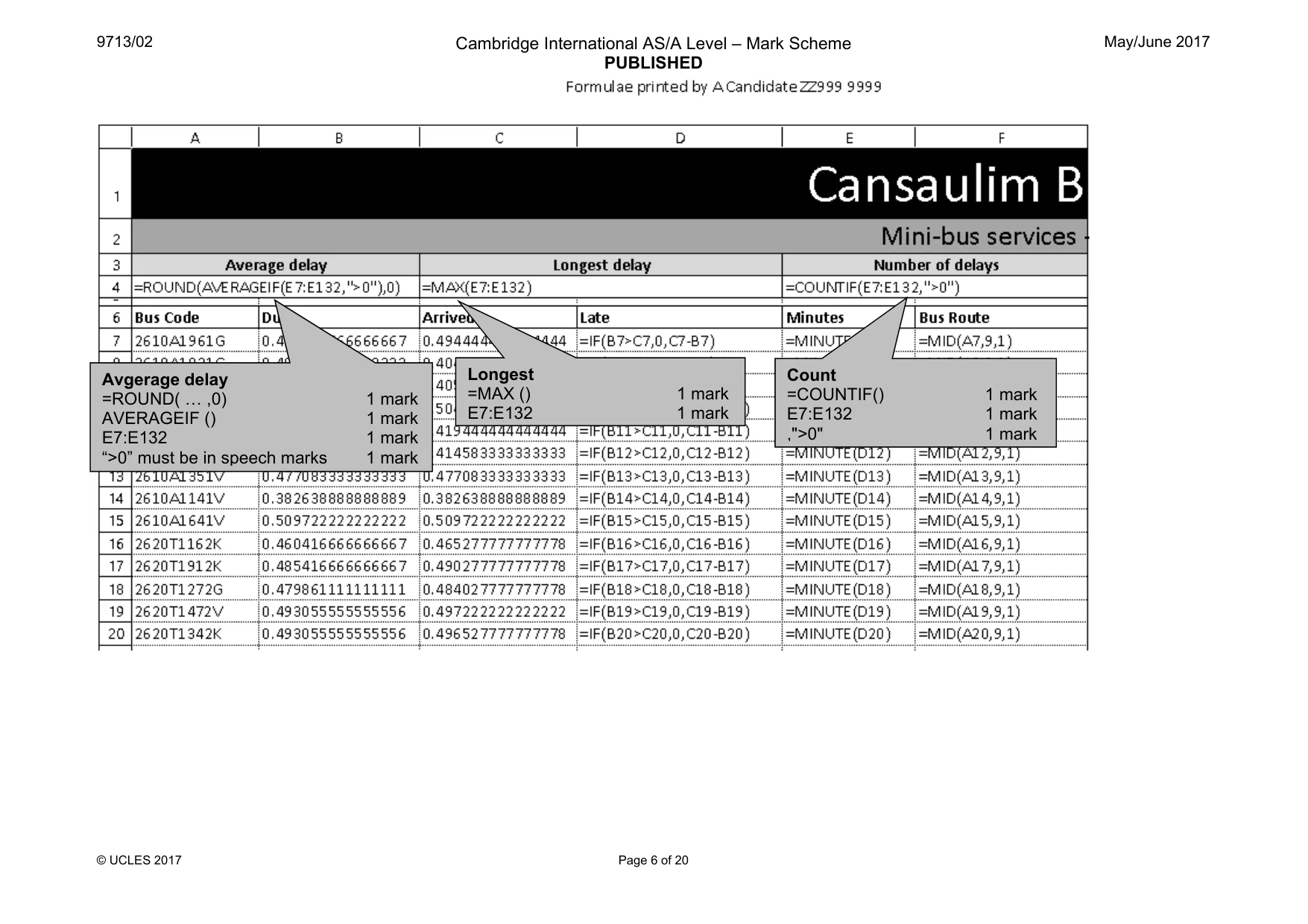 Mark scheme, page 6 of 20