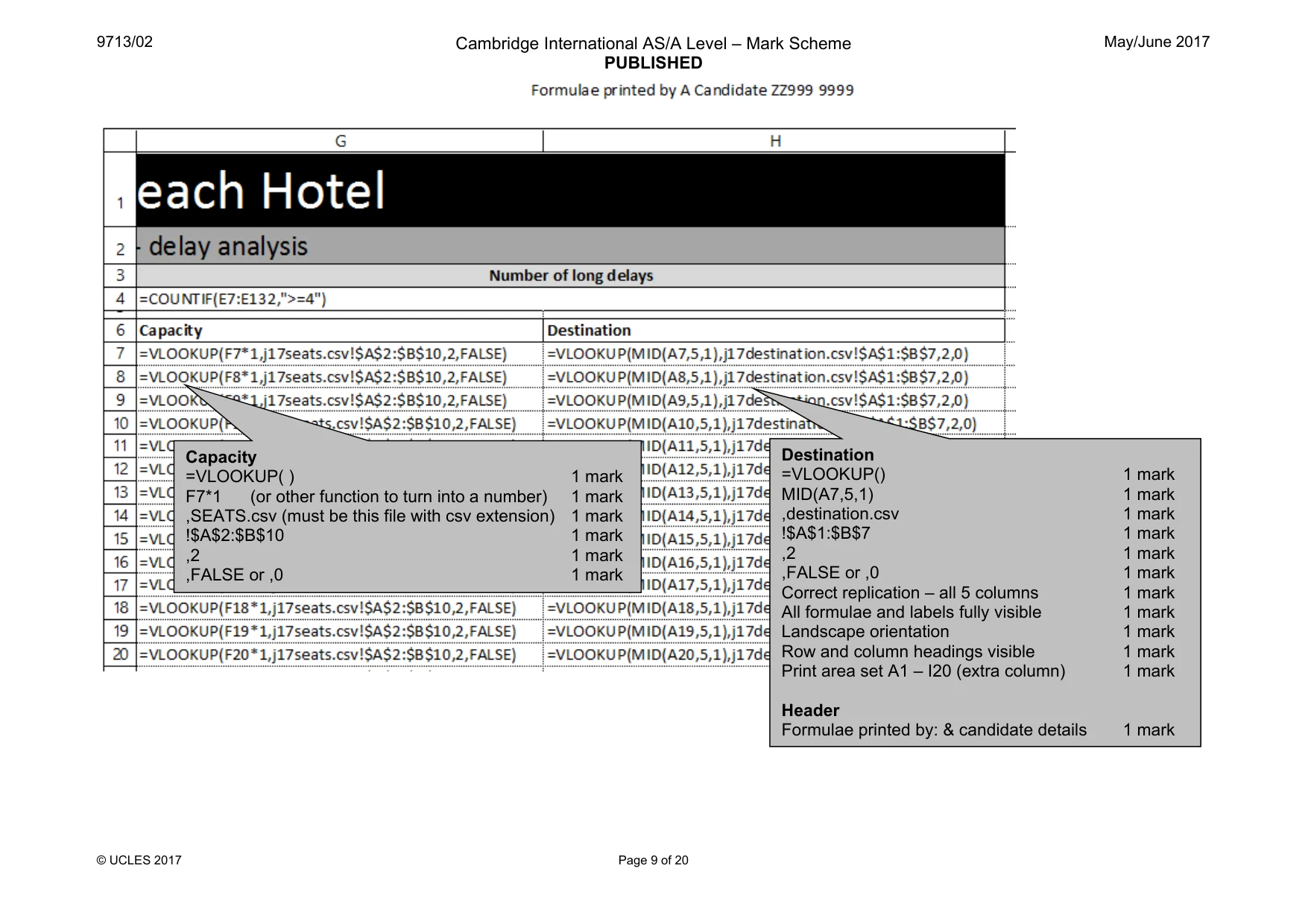 Mark scheme, page 9 of 20
