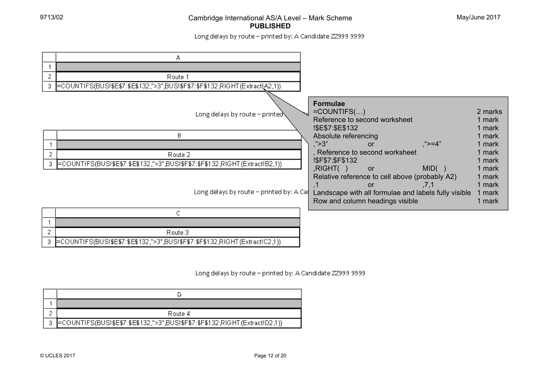 Mark scheme, page 12 of 20