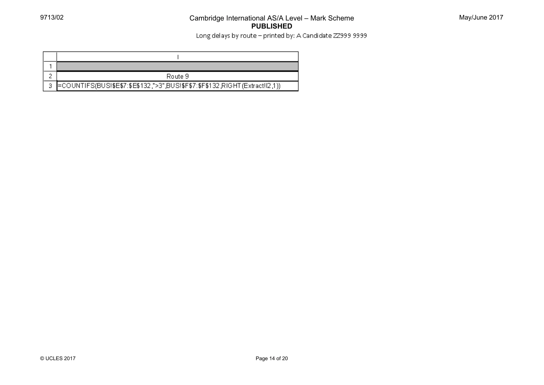 Mark scheme, page 14 of 20