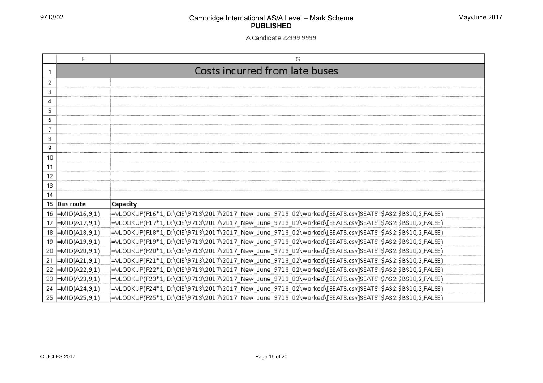 Mark scheme, page 16 of 20