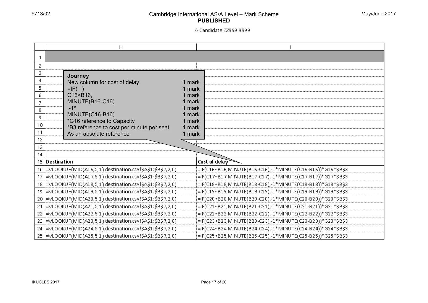 Mark scheme, page 17 of 20