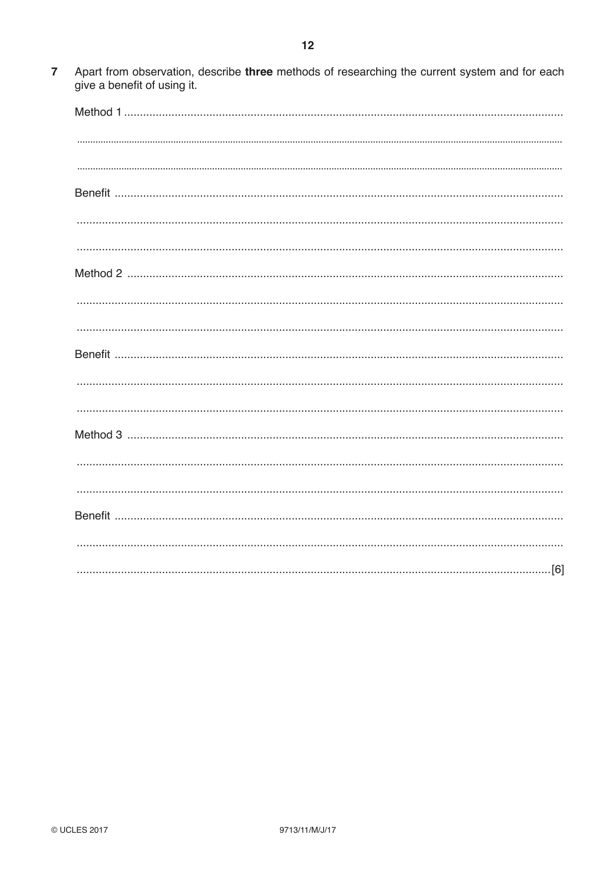 Cambridge A Level Applied Information and Communication Technology 9713 2017 May/June Paper 1 · Variant 1 question paper, page 12 of 16