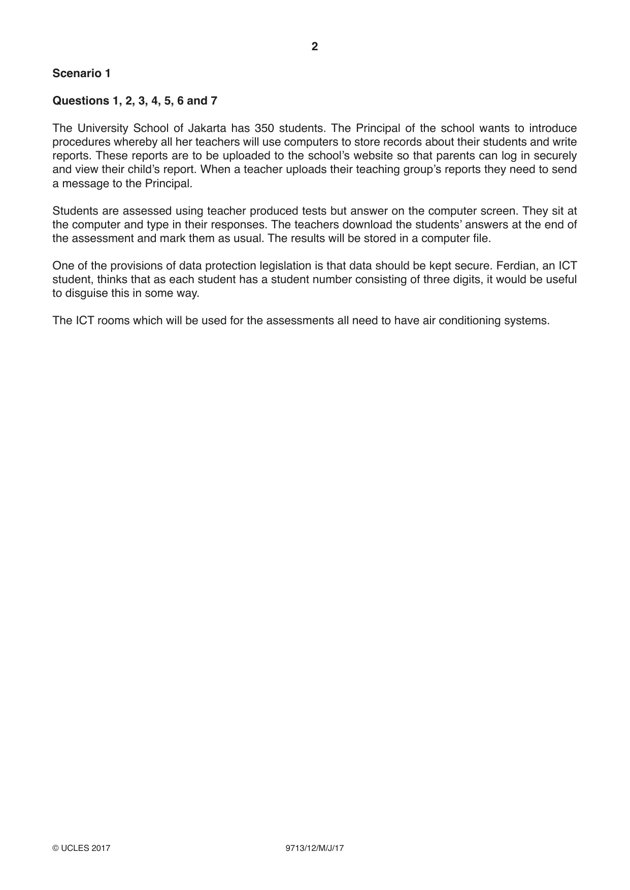 Cambridge A Level Applied Information and Communication Technology 9713 2017 May/June Paper 1 · Variant 2 question paper, page 2 of 16