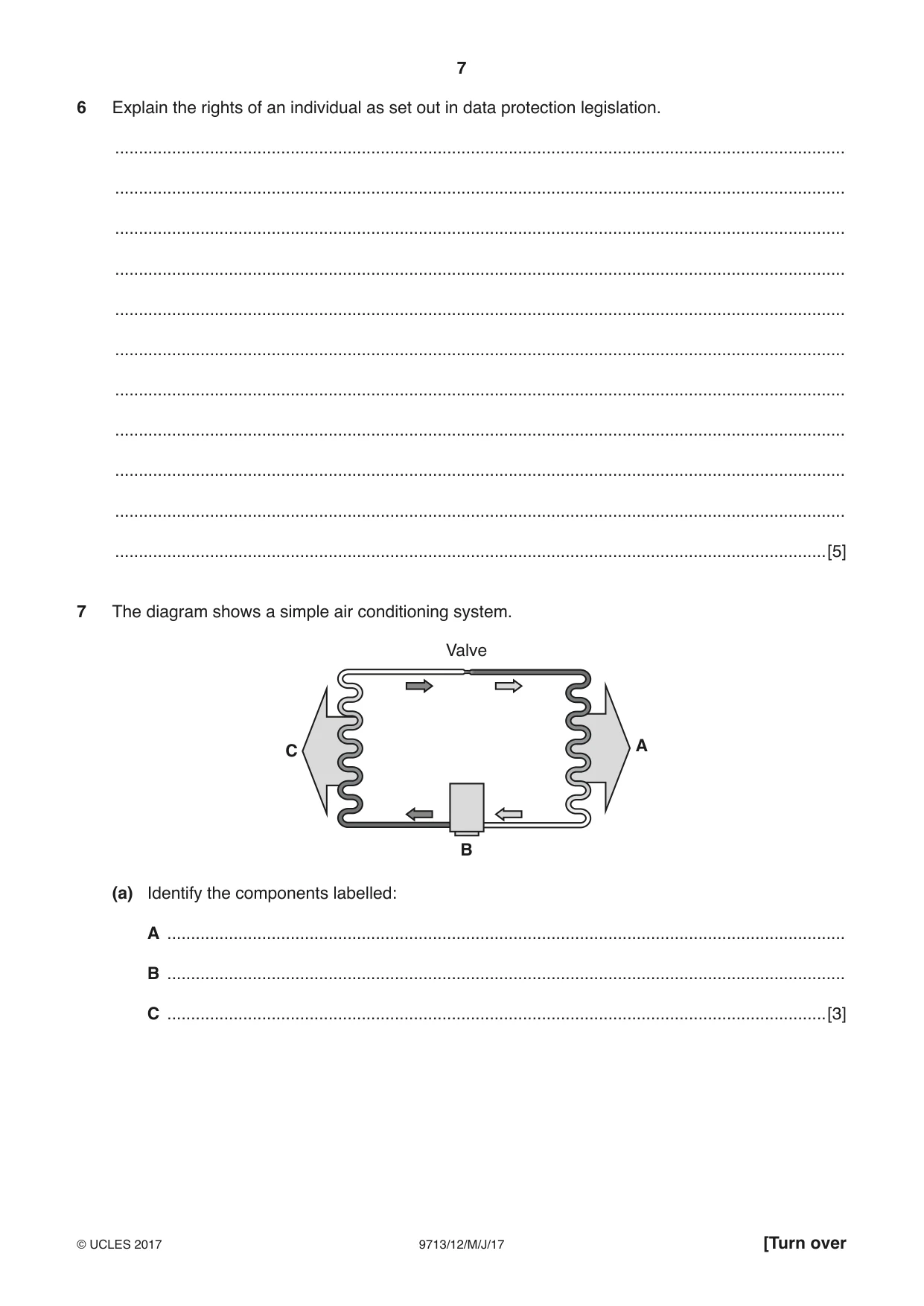 Cambridge A Level Applied Information and Communication Technology 9713 2017 May/June Paper 1 · Variant 2 question paper, page 7 of 16