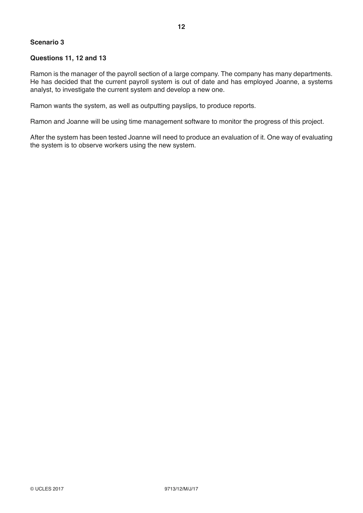 Cambridge A Level Applied Information and Communication Technology 9713 2017 May/June Paper 1 · Variant 2 question paper, page 12 of 16