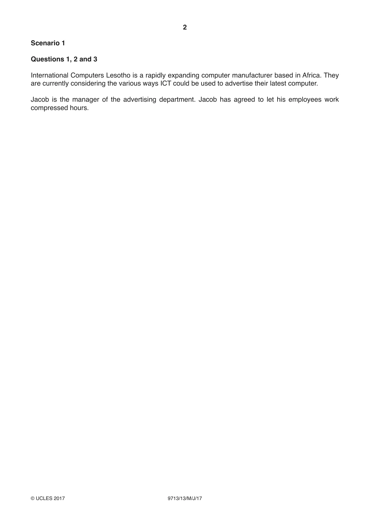 Cambridge A Level Applied Information and Communication Technology 9713 2017 May/June Paper 1 · Variant 3 question paper, page 2 of 16