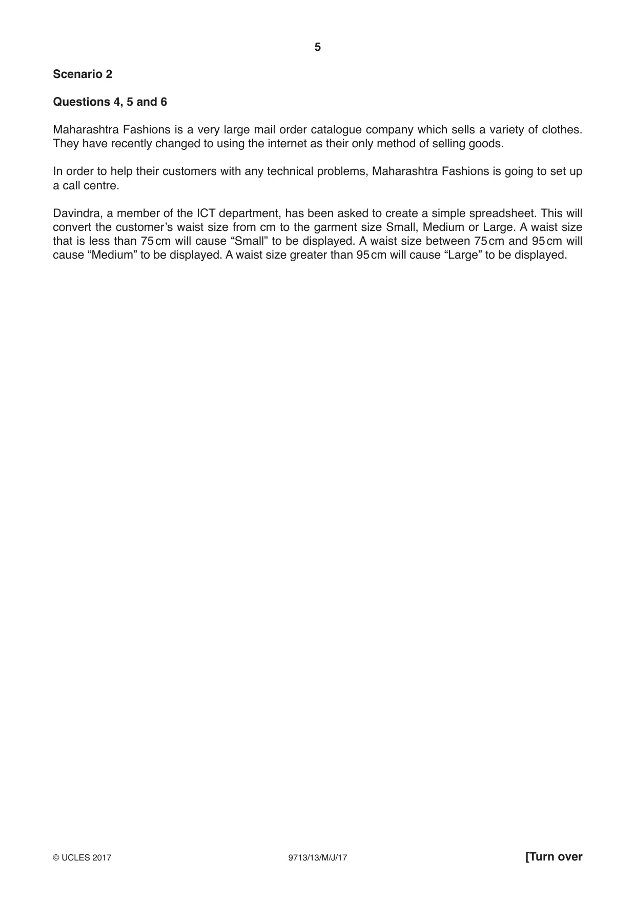 Cambridge A Level Applied Information and Communication Technology 9713 2017 May/June Paper 1 · Variant 3 question paper, page 5 of 16