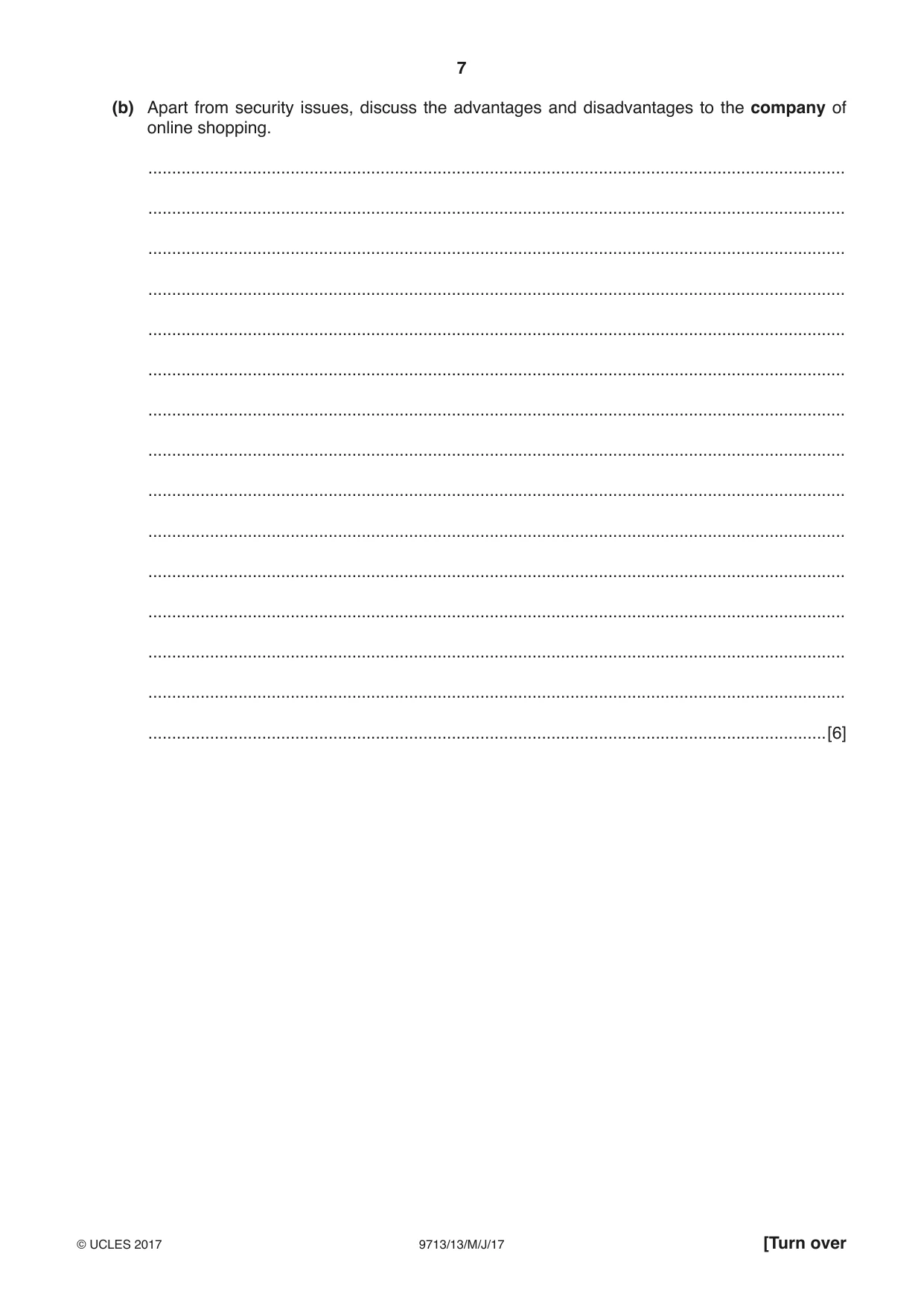 Cambridge A Level Applied Information and Communication Technology 9713 2017 May/June Paper 1 · Variant 3 question paper, page 7 of 16