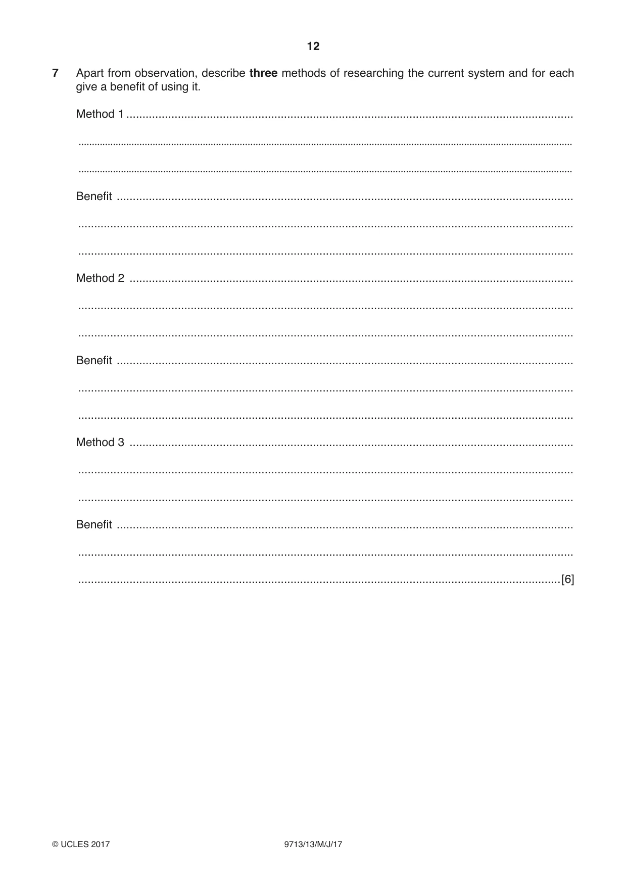 Cambridge A Level Applied Information and Communication Technology 9713 2017 May/June Paper 1 · Variant 3 question paper, page 12 of 16