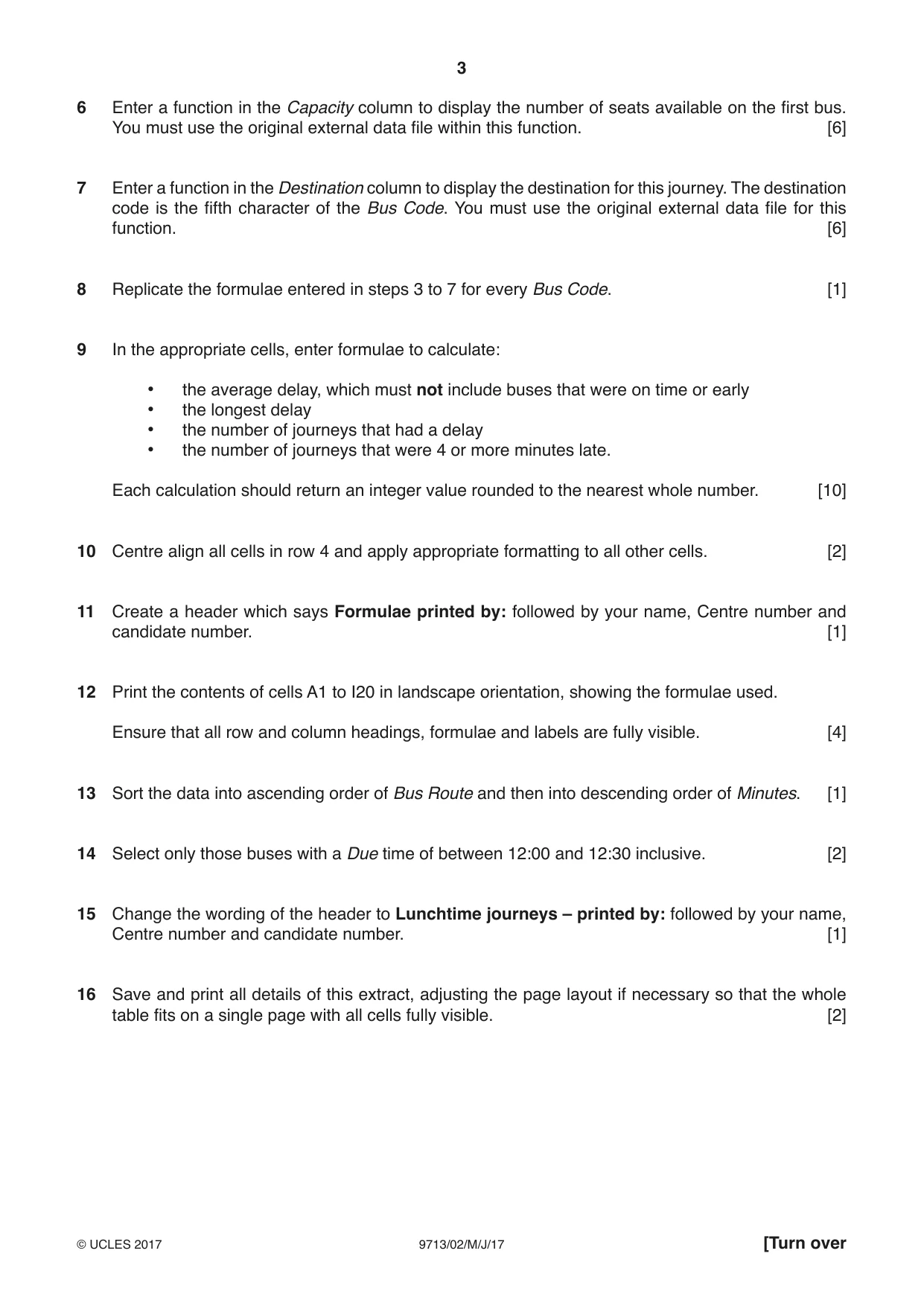 Cambridge A Level Applied Information and Communication Technology 9713 2017 May/June Paper 2 · Variant 1 question paper, page 3 of 8