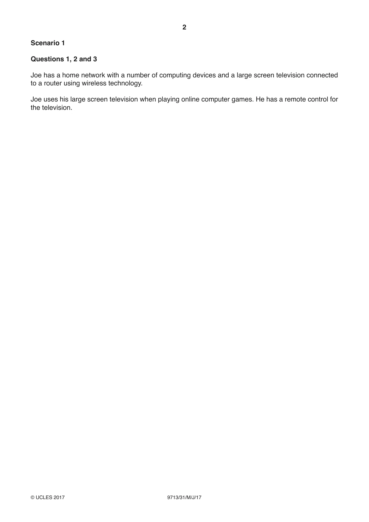 Cambridge A Level Applied Information and Communication Technology 9713 2017 May/June Paper 3 · Variant 1 question paper, page 2 of 20