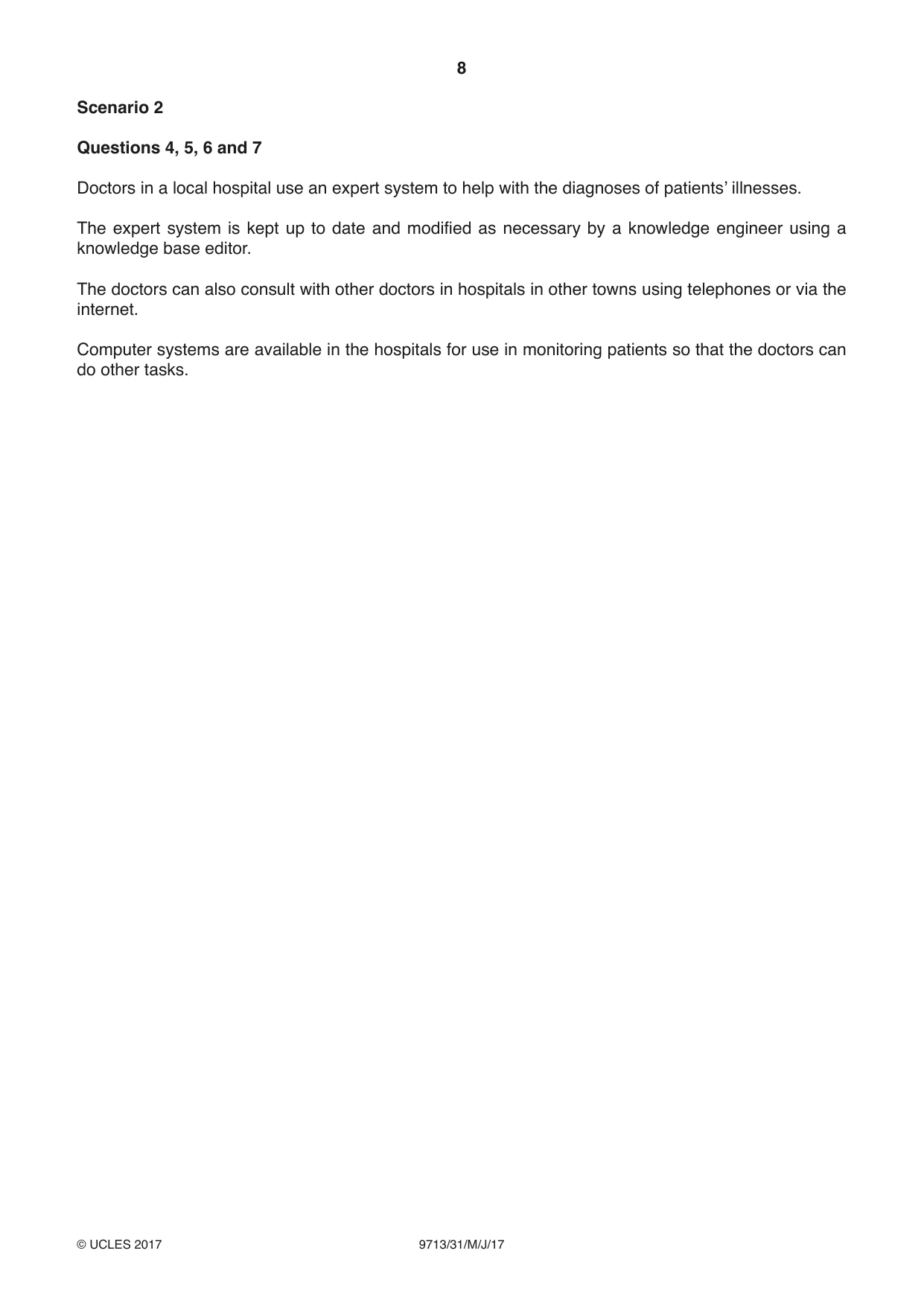 Cambridge A Level Applied Information and Communication Technology 9713 2017 May/June Paper 3 · Variant 1 question paper, page 8 of 20