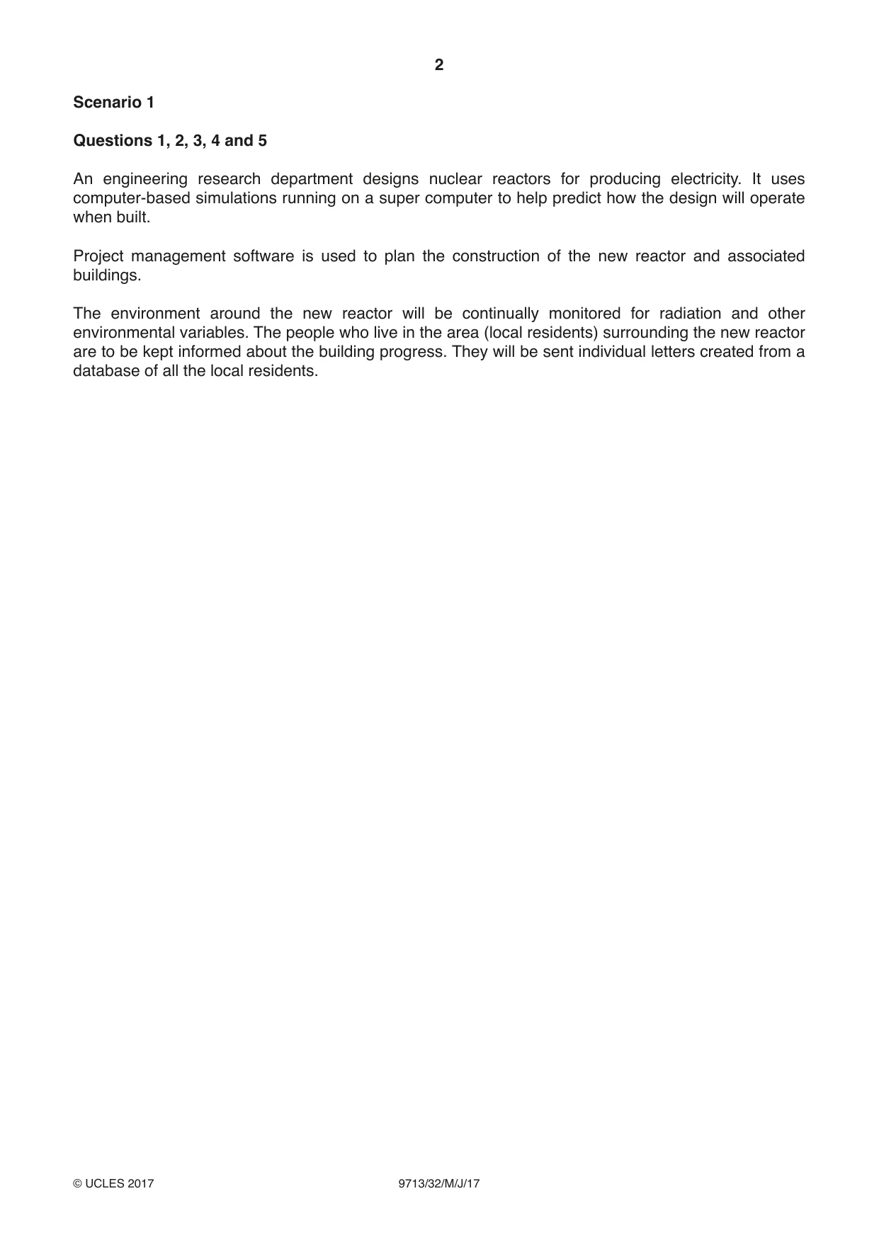 Cambridge A Level Applied Information and Communication Technology 9713 2017 May/June Paper 3 · Variant 2 question paper, page 2 of 16