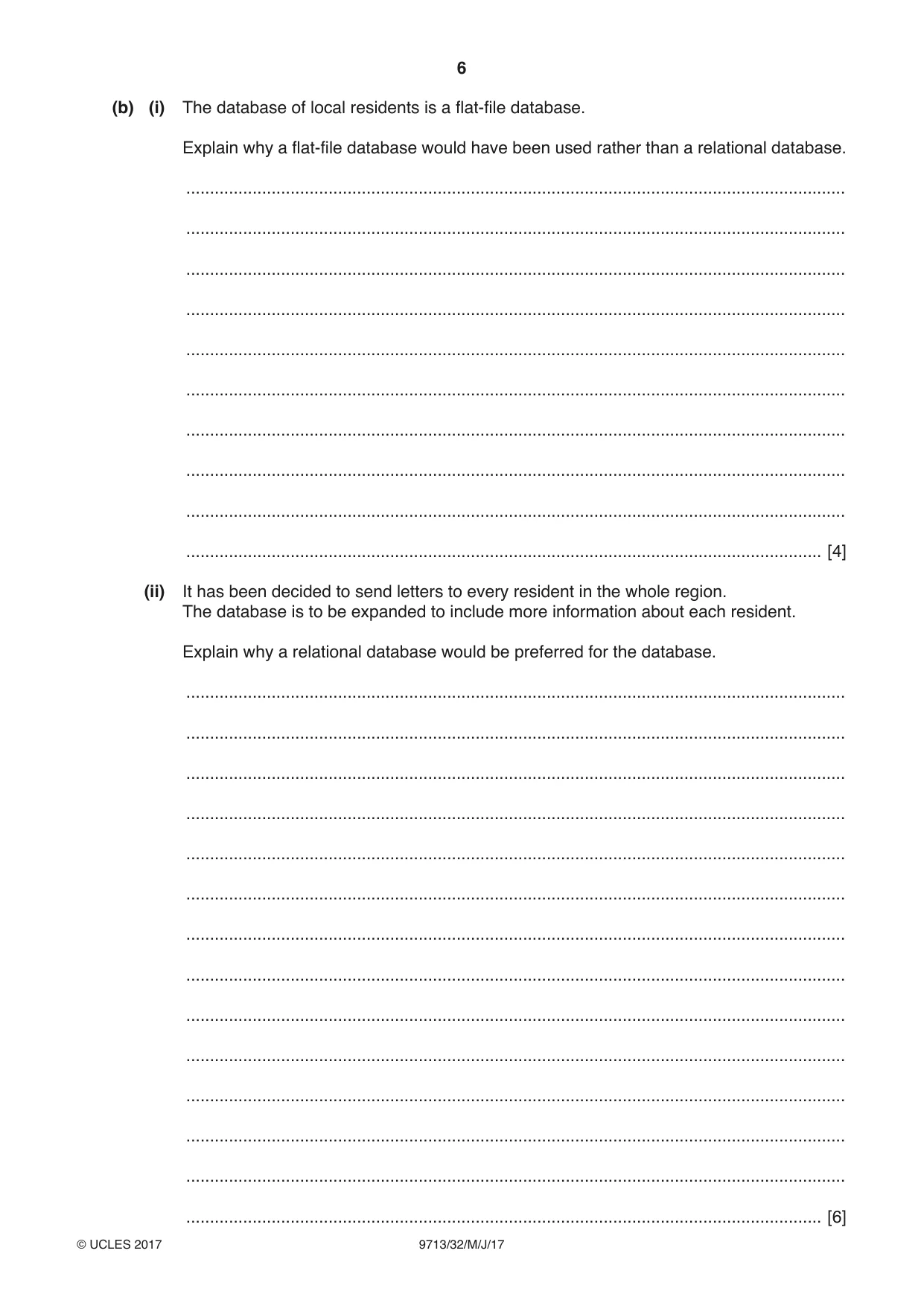 Cambridge A Level Applied Information and Communication Technology 9713 2017 May/June Paper 3 · Variant 2 question paper, page 6 of 16