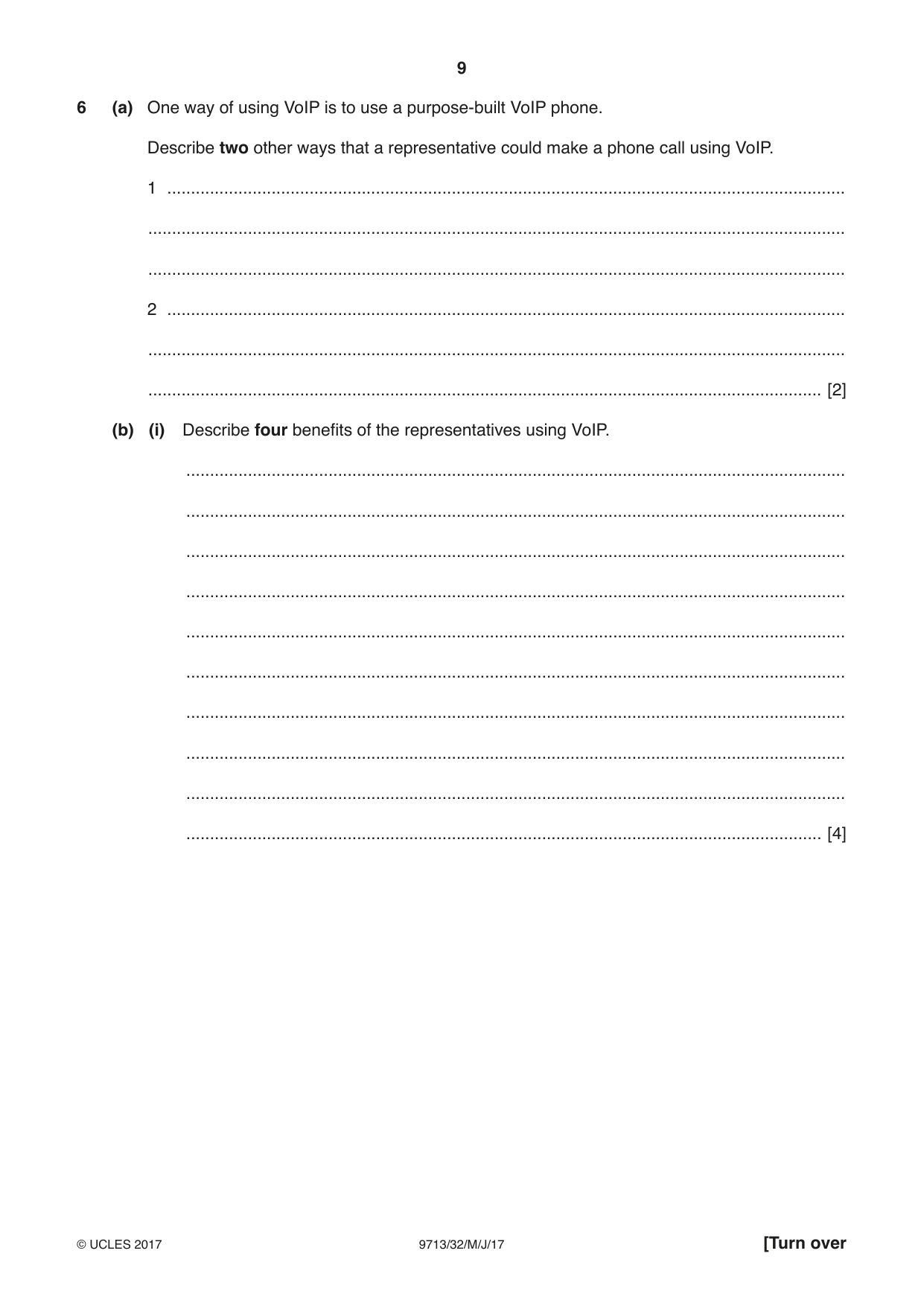 Cambridge A Level Applied Information and Communication Technology 9713 2017 May/June Paper 3 · Variant 2 question paper, page 9 of 16