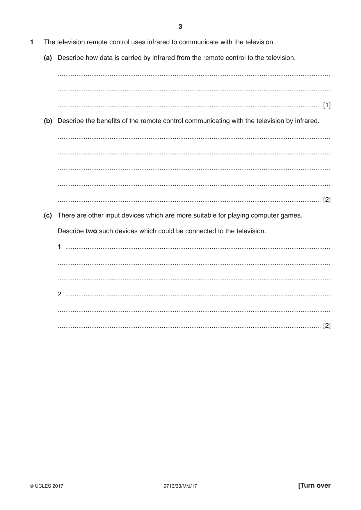 Cambridge A Level Applied Information and Communication Technology 9713 2017 May/June Paper 3 · Variant 3 question paper, page 3 of 20