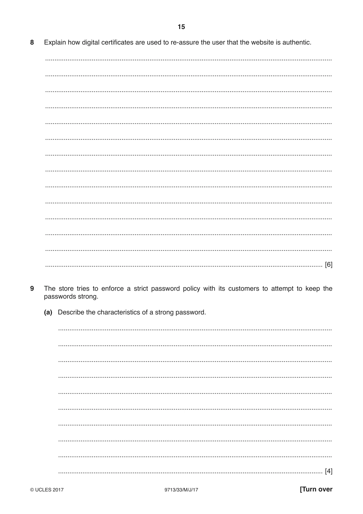 Cambridge A Level Applied Information and Communication Technology 9713 2017 May/June Paper 3 · Variant 3 question paper, page 15 of 20