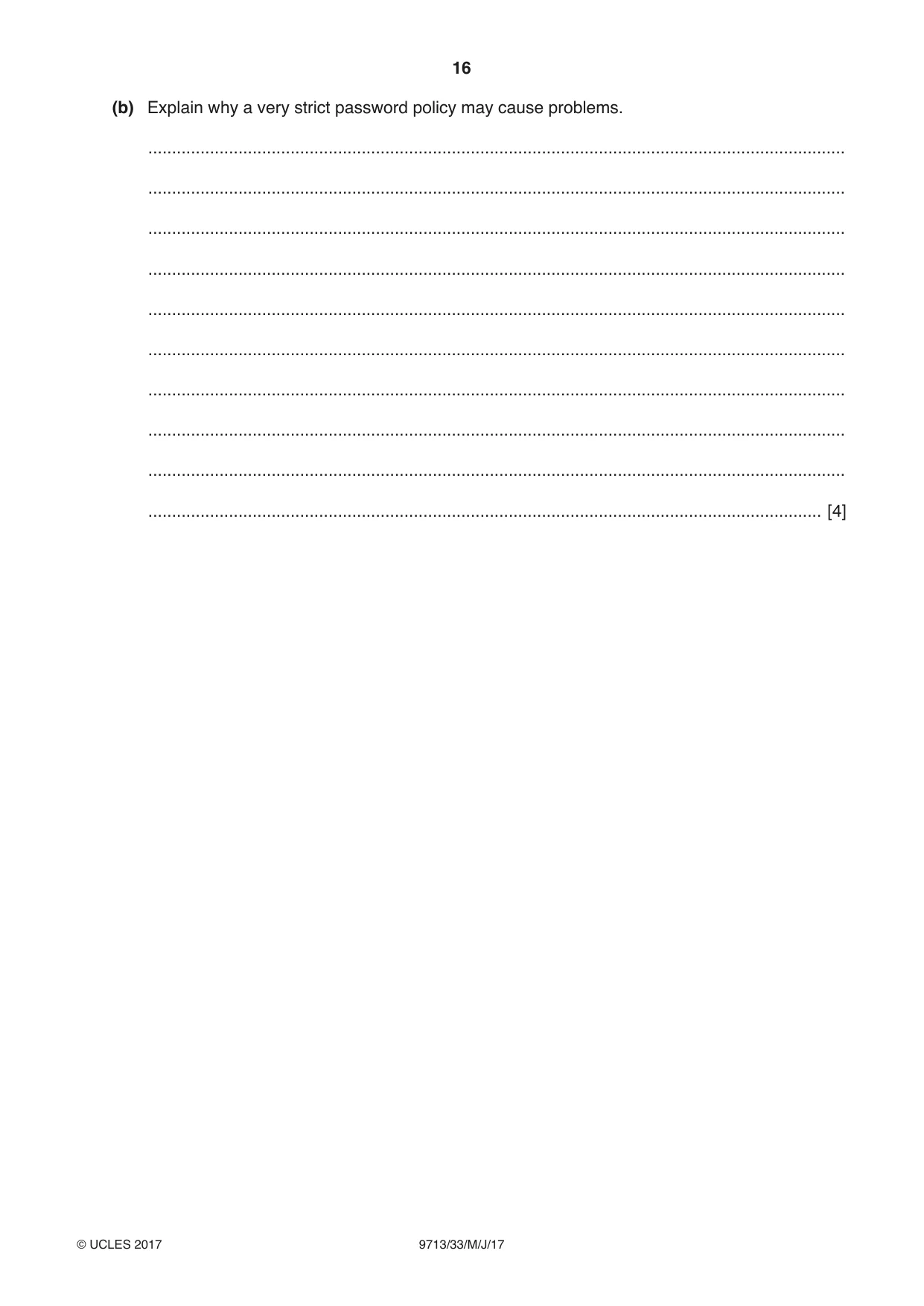 Cambridge A Level Applied Information and Communication Technology 9713 2017 May/June Paper 3 · Variant 3 question paper, page 16 of 20