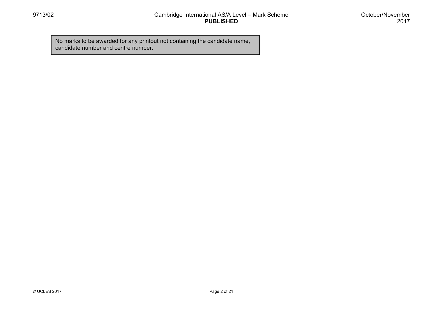 Mark scheme, page 2 of 21