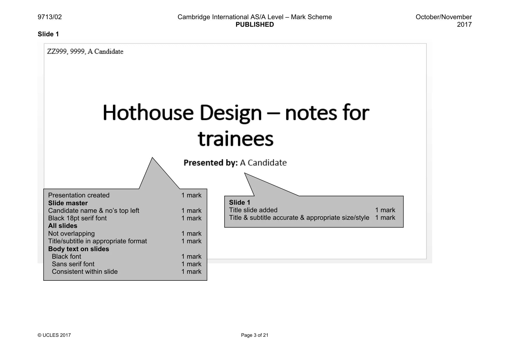 Mark scheme, page 3 of 21