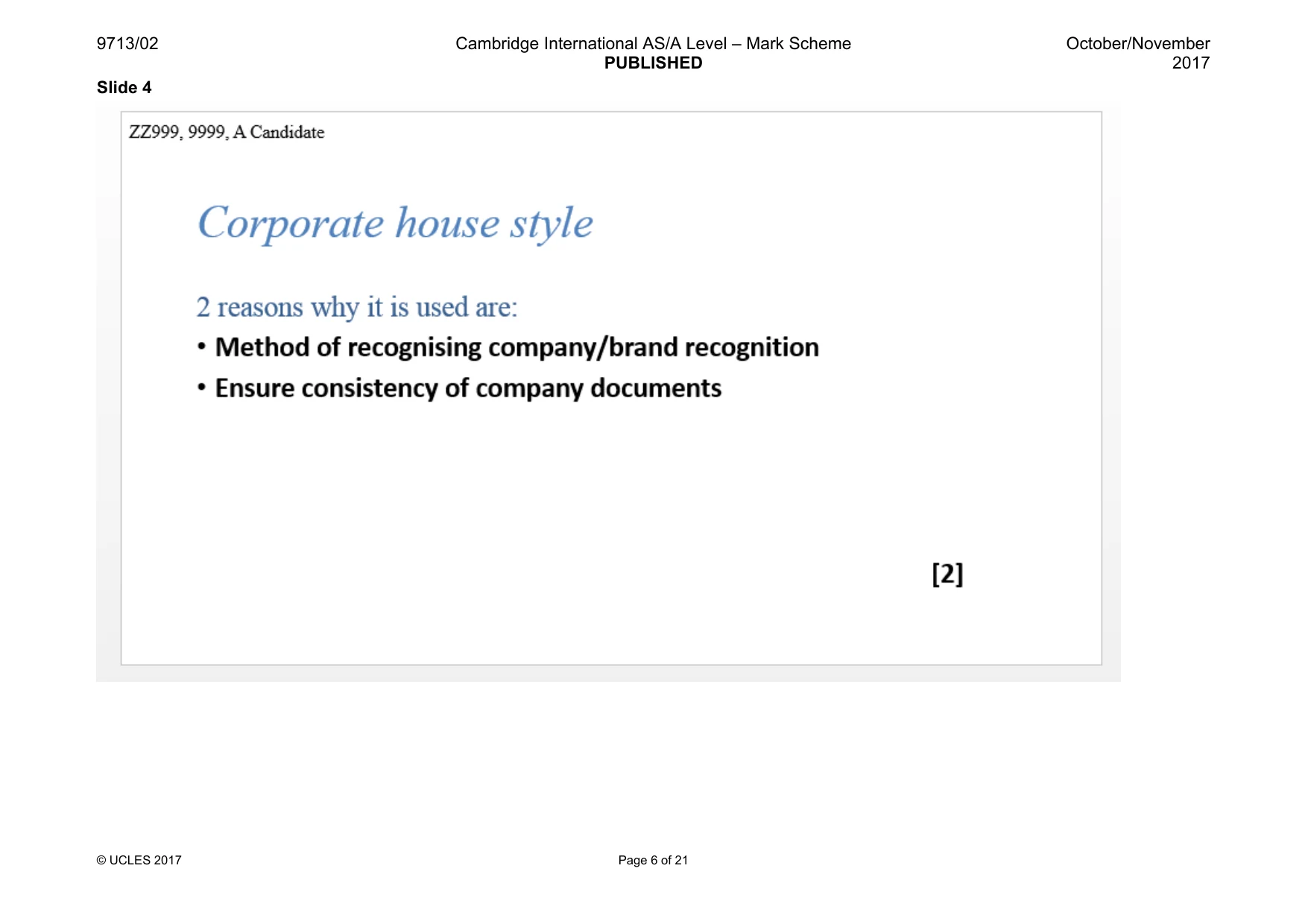 Mark scheme, page 6 of 21