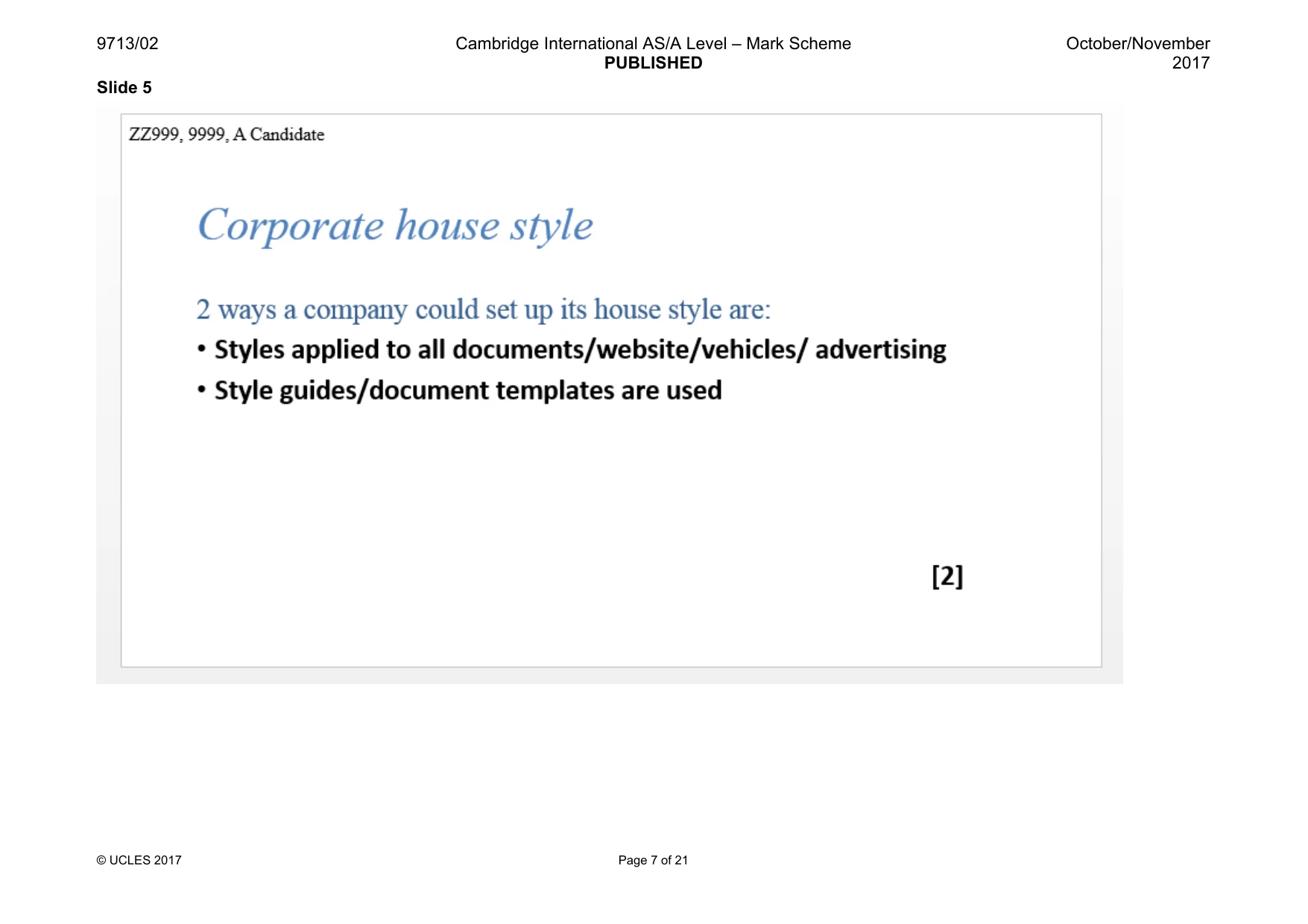 Mark scheme, page 7 of 21