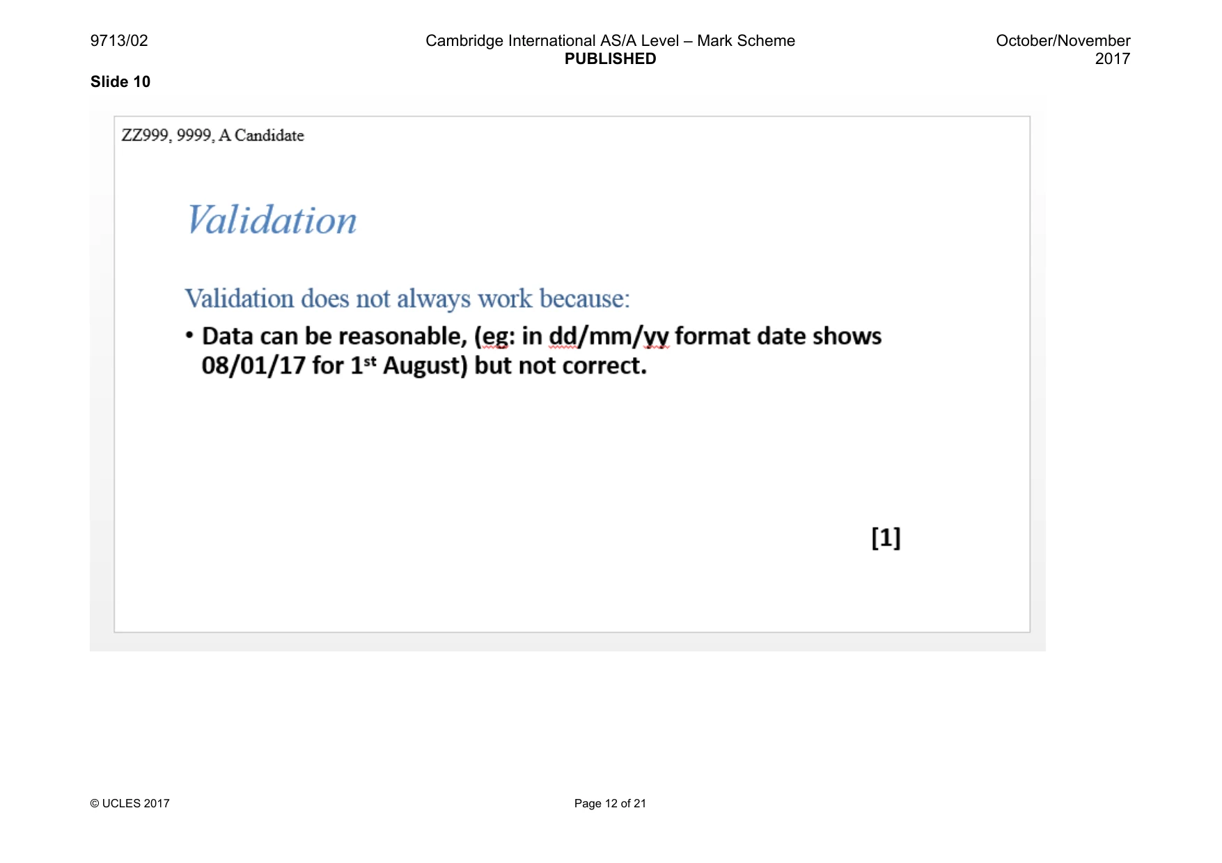 Mark scheme, page 12 of 21