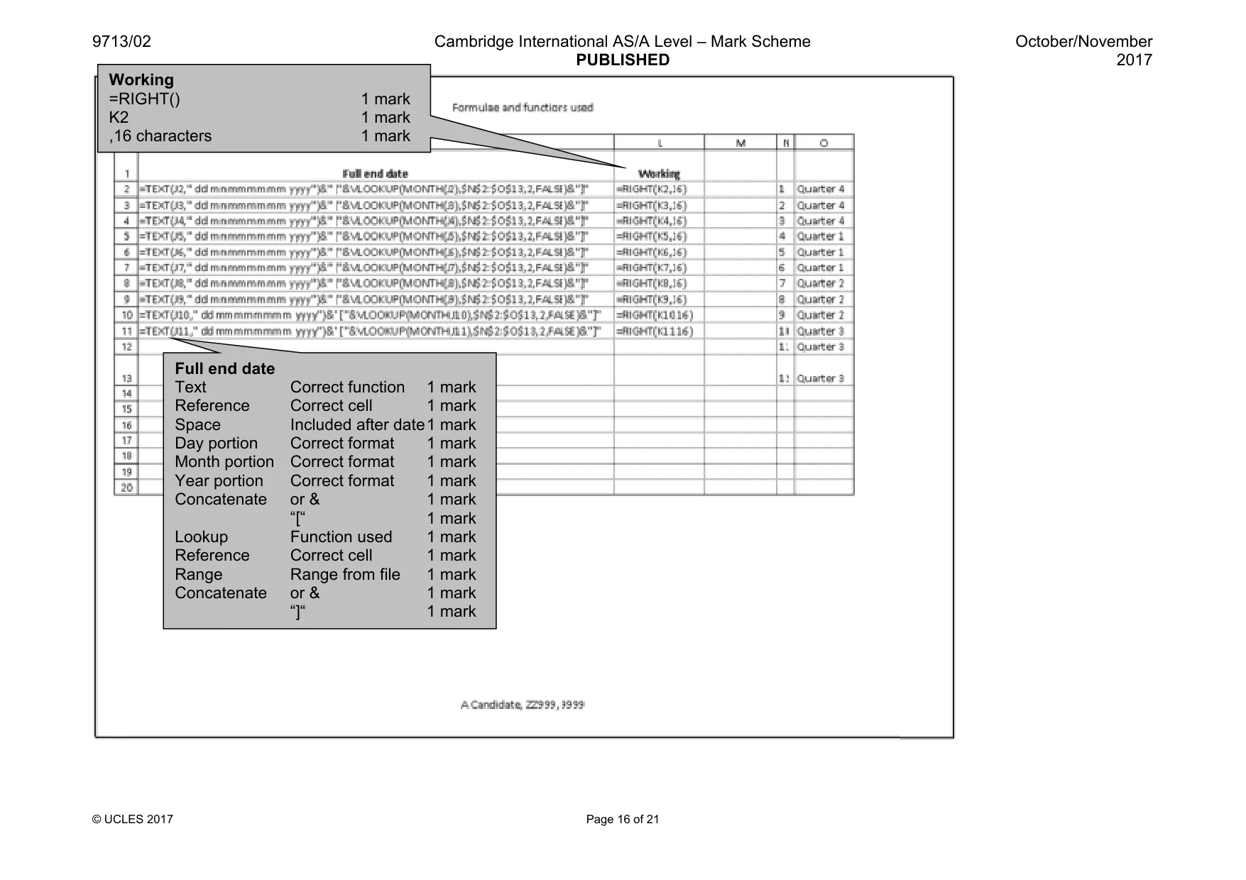 Mark scheme, page 16 of 21