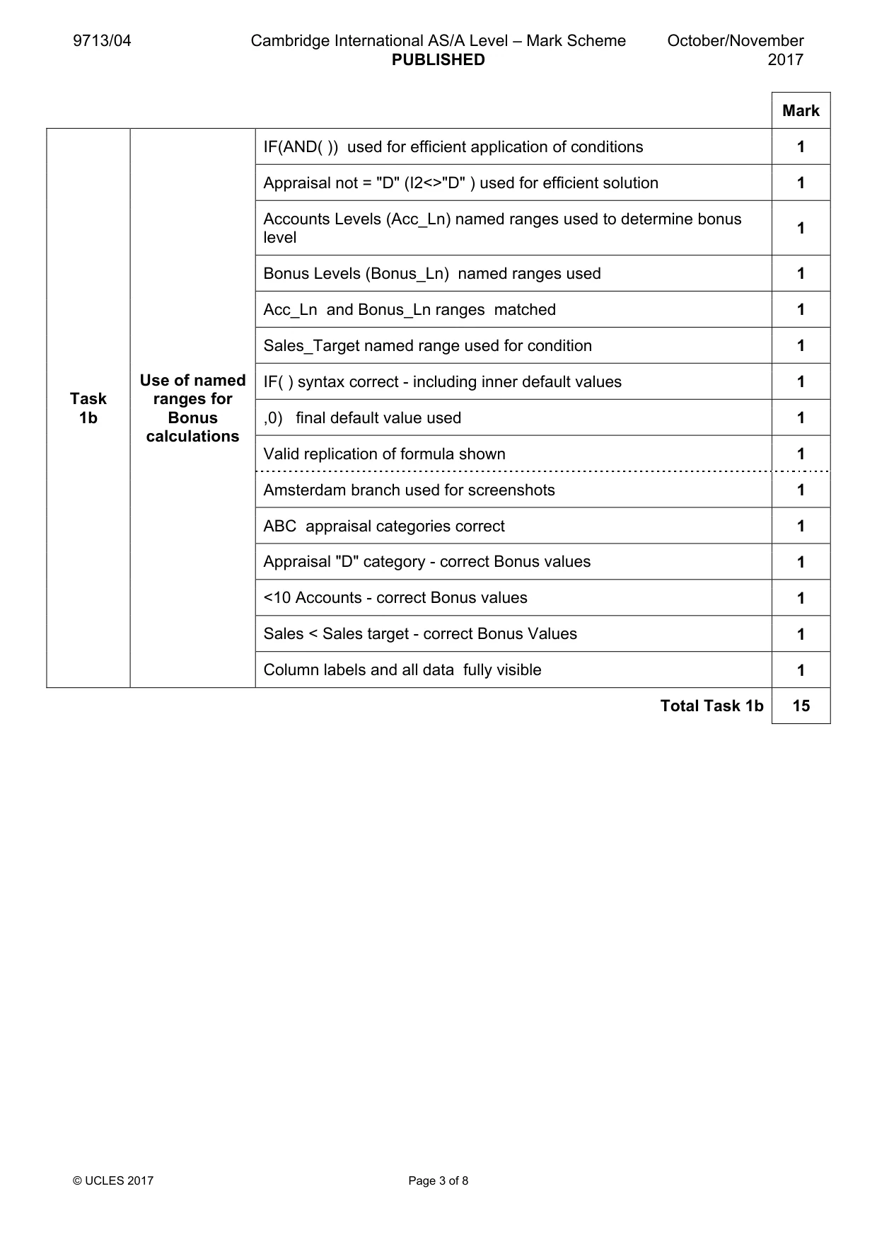 Mark scheme, page 3 of 8