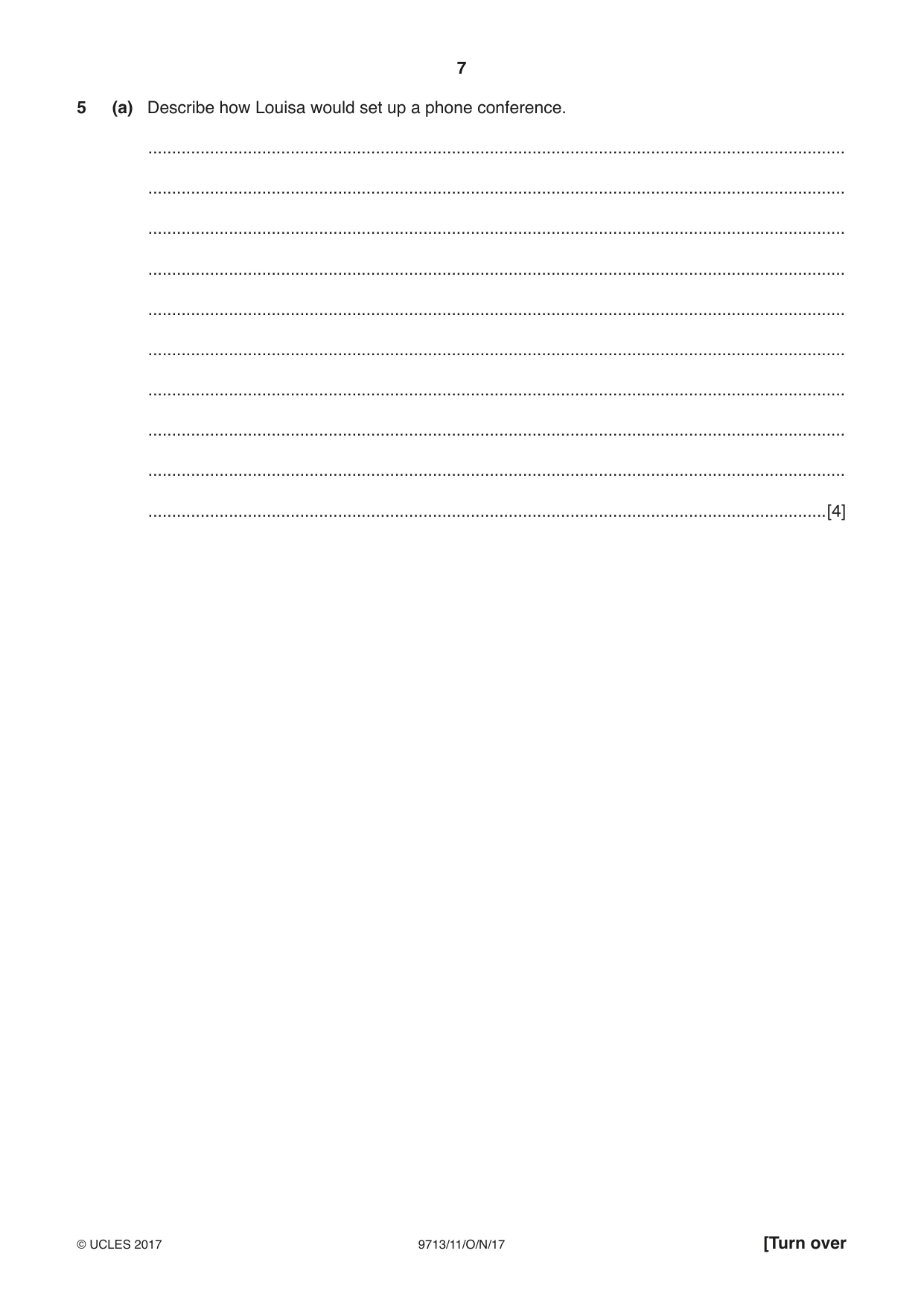 Cambridge A Level Applied Information and Communication Technology 9713 2017 Oct/Nov Paper 1 · Variant 1 question paper, page 7 of 16