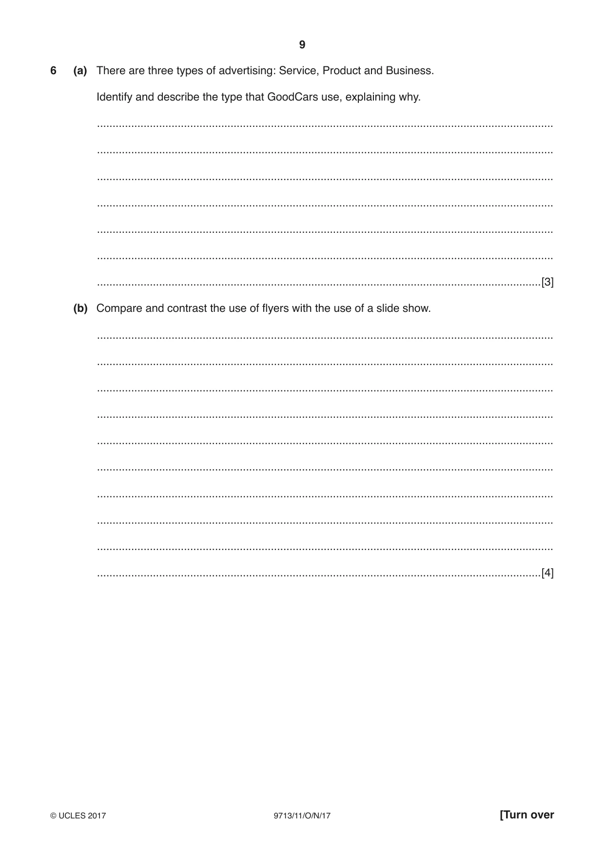Cambridge A Level Applied Information and Communication Technology 9713 2017 Oct/Nov Paper 1 · Variant 1 question paper, page 9 of 16