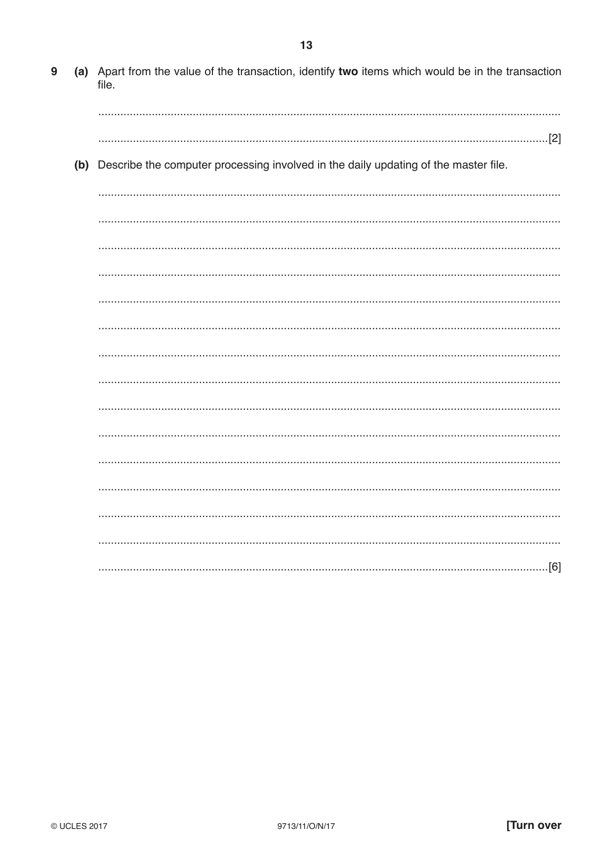 Cambridge A Level Applied Information and Communication Technology 9713 2017 Oct/Nov Paper 1 · Variant 1 question paper, page 13 of 16