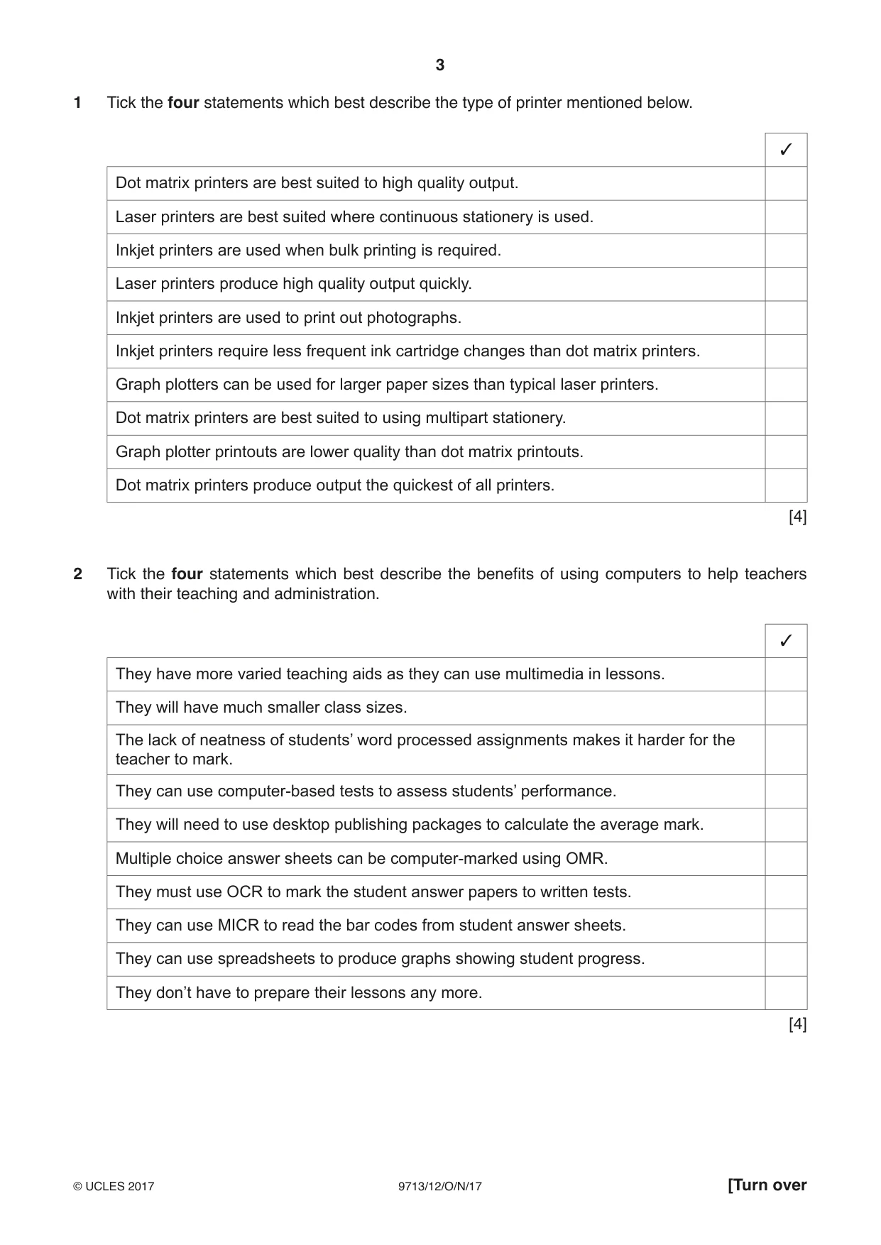 Cambridge A Level Applied Information and Communication Technology 9713 2017 Oct/Nov Paper 1 · Variant 2 question paper, page 3 of 16