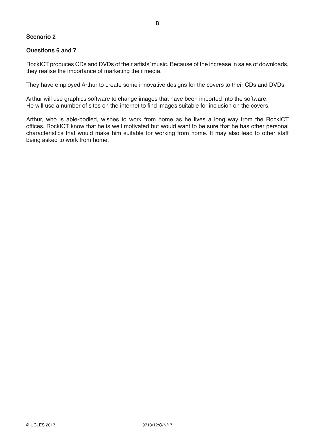 Cambridge A Level Applied Information and Communication Technology 9713 2017 Oct/Nov Paper 1 · Variant 2 question paper, page 8 of 16