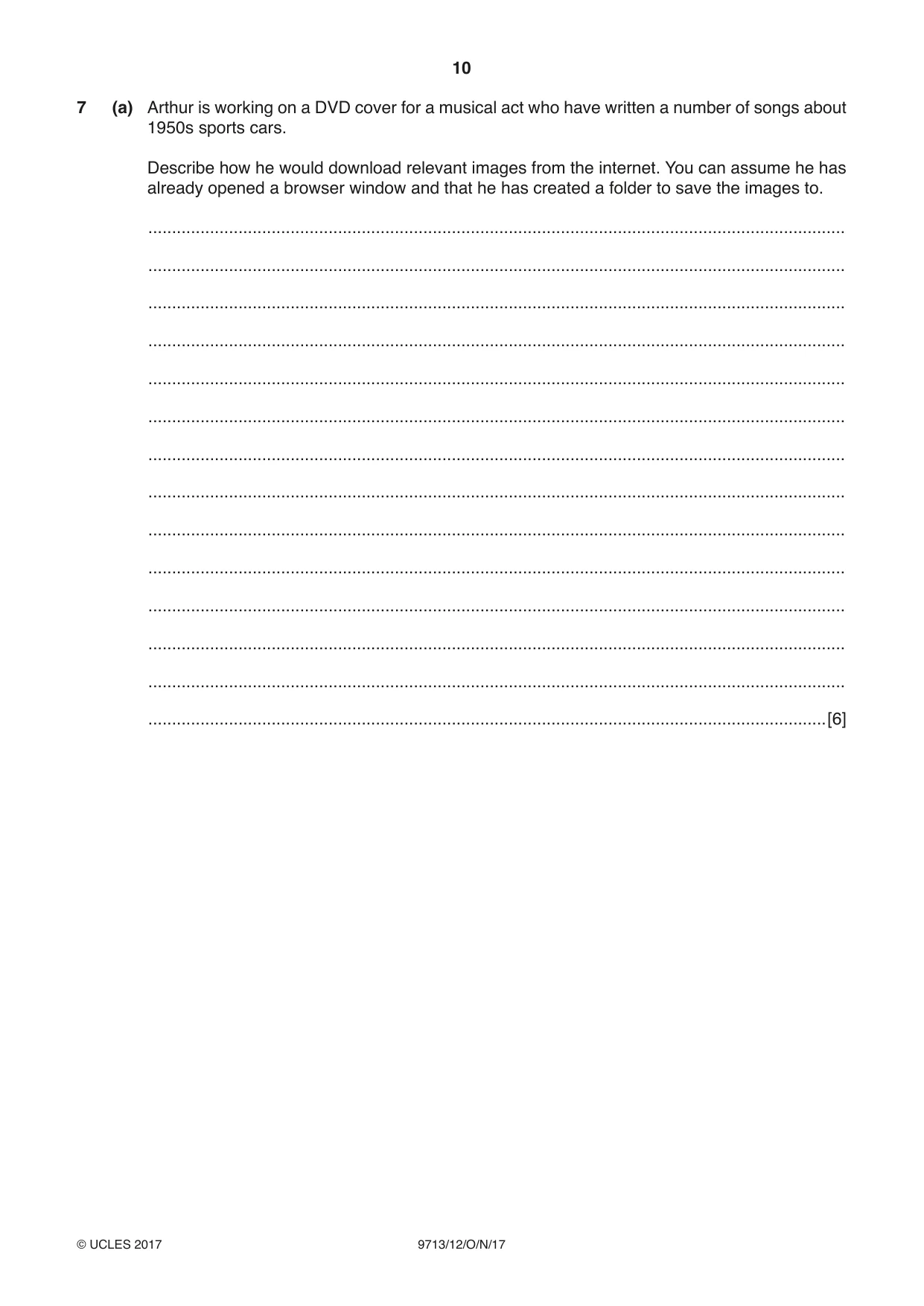 Cambridge A Level Applied Information and Communication Technology 9713 2017 Oct/Nov Paper 1 · Variant 2 question paper, page 10 of 16
