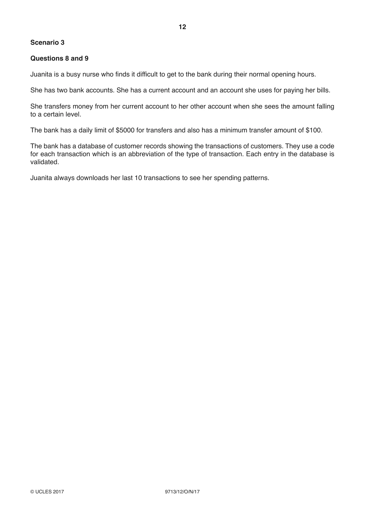 Cambridge A Level Applied Information and Communication Technology 9713 2017 Oct/Nov Paper 1 · Variant 2 question paper, page 12 of 16