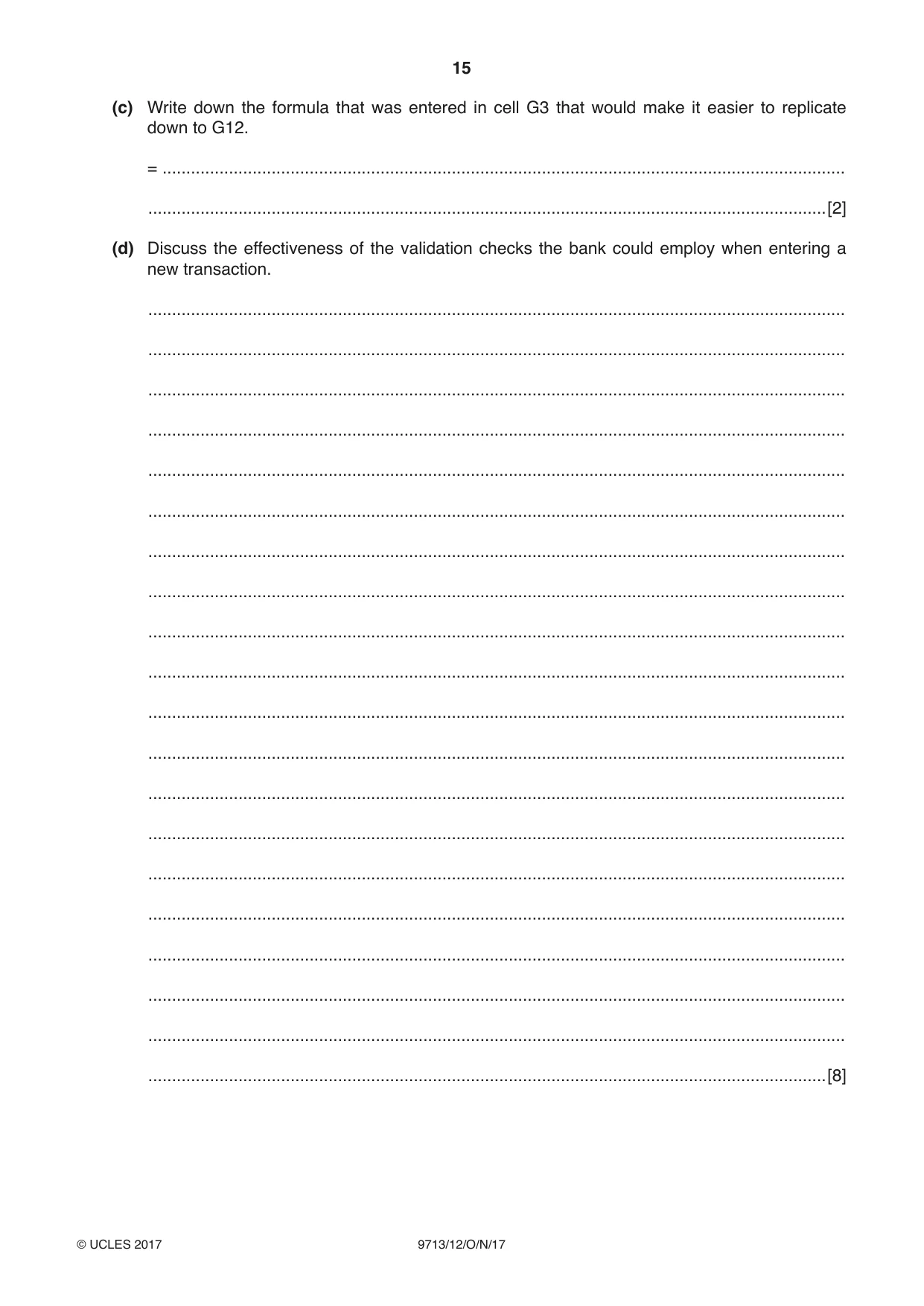 Cambridge A Level Applied Information and Communication Technology 9713 2017 Oct/Nov Paper 1 · Variant 2 question paper, page 15 of 16