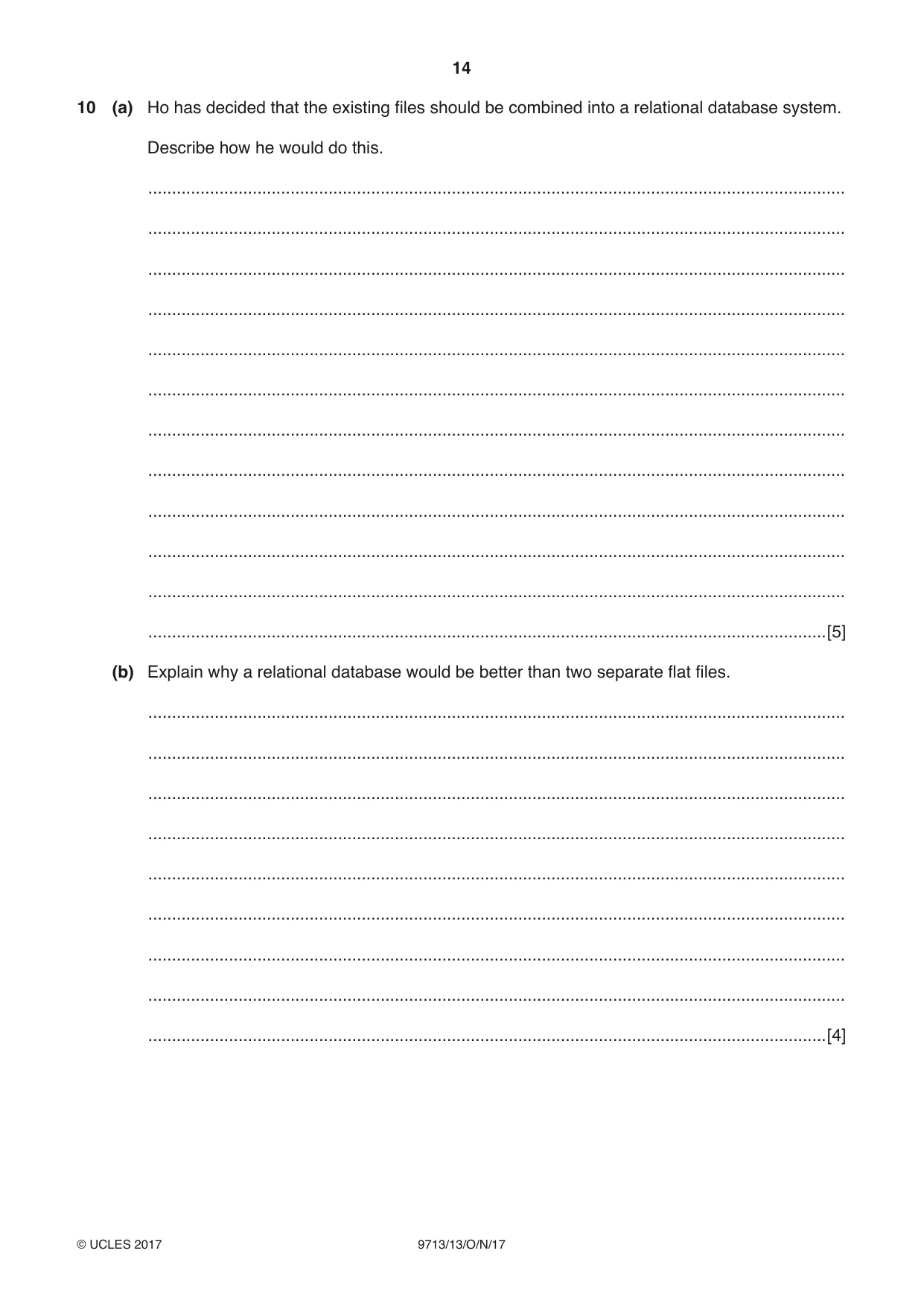 Cambridge A Level Applied Information and Communication Technology 9713 2017 Oct/Nov Paper 1 · Variant 3 question paper, page 14 of 16