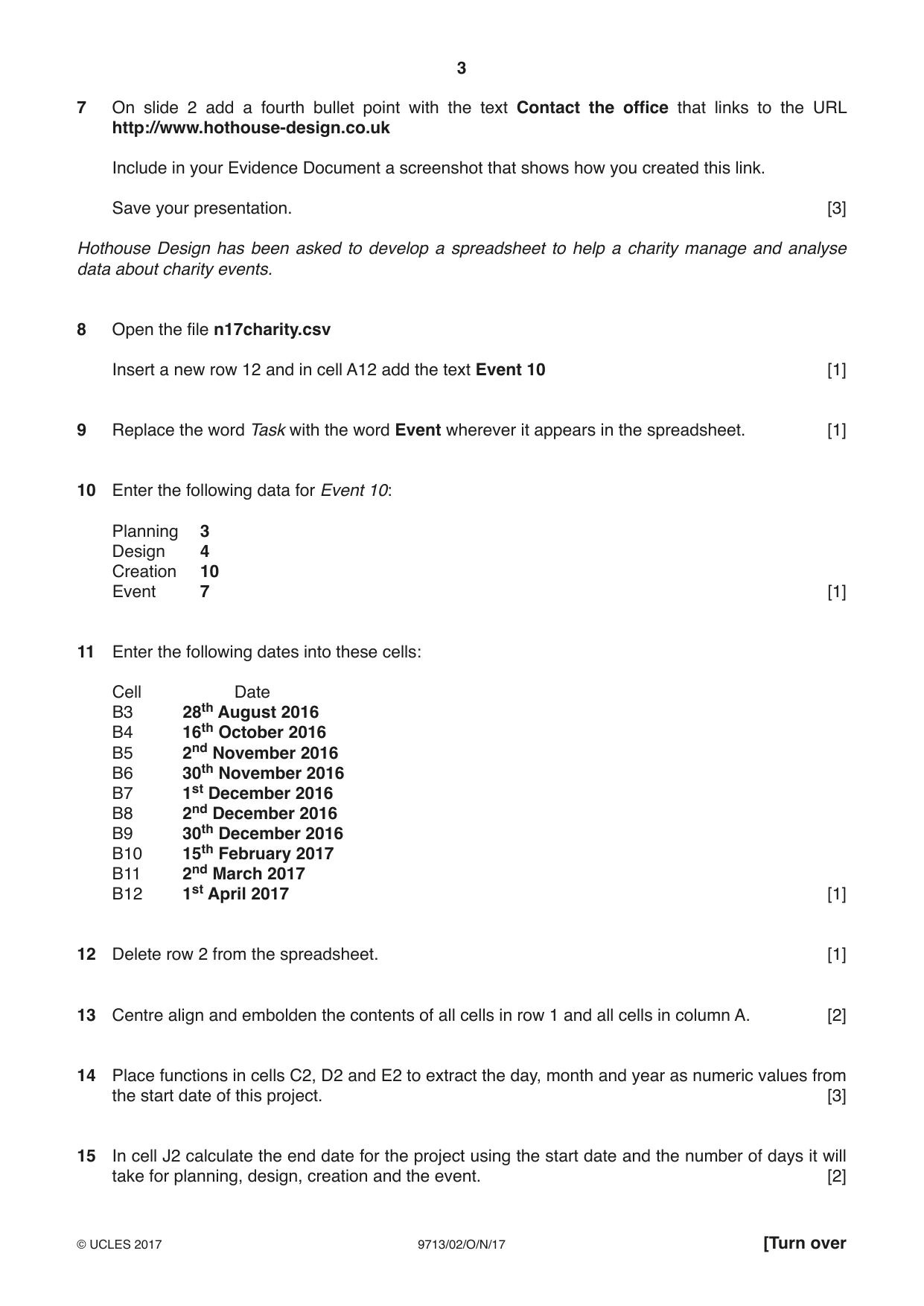 Cambridge A Level Applied Information and Communication Technology 9713 2017 Oct/Nov Paper 2 · Variant 1 question paper, page 3 of 8