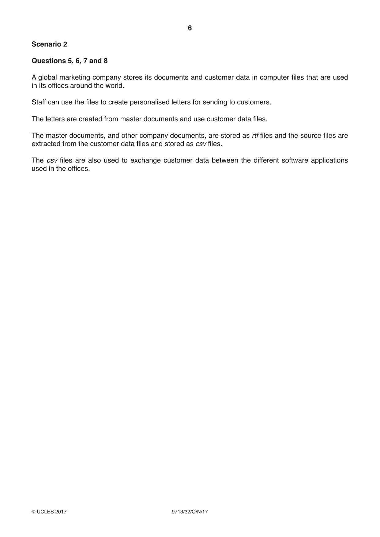 Cambridge A Level Applied Information and Communication Technology 9713 2017 Oct/Nov Paper 3 · Variant 2 question paper, page 6 of 24