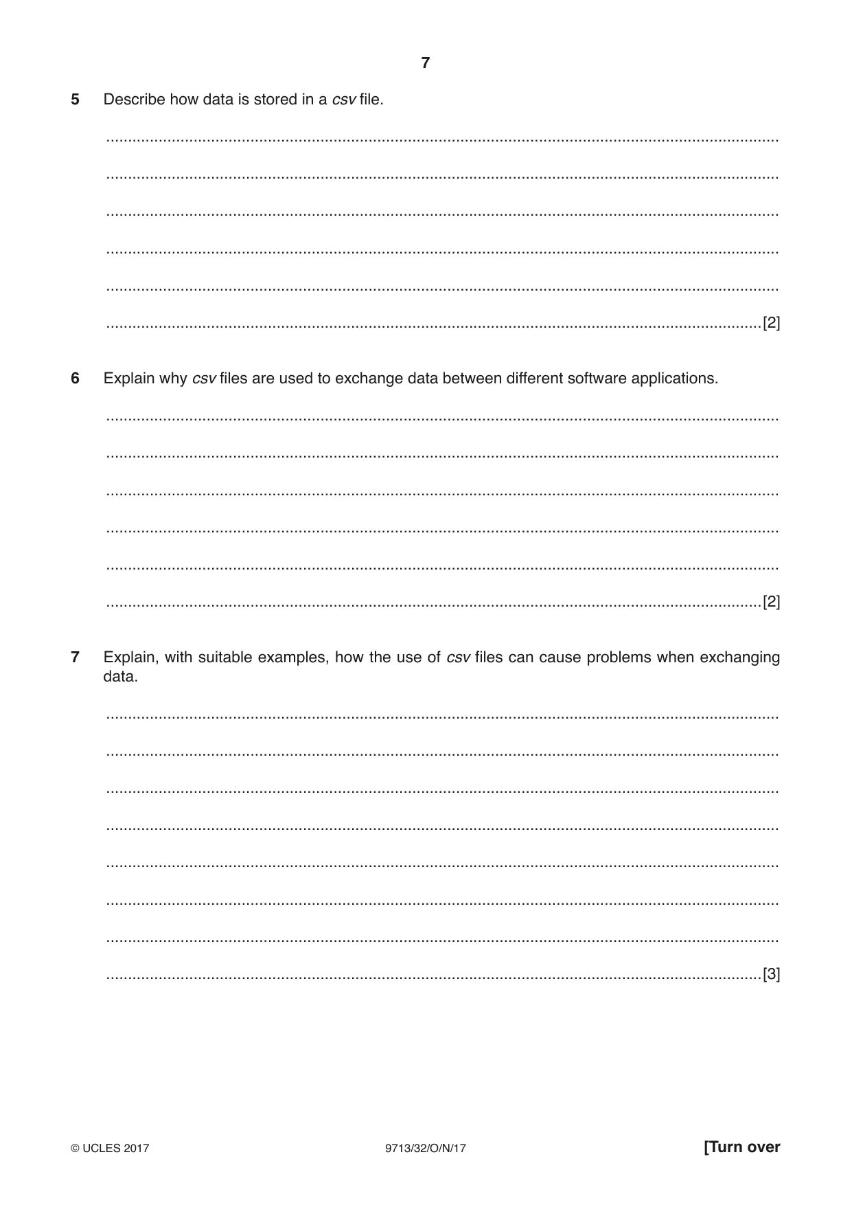 Cambridge A Level Applied Information and Communication Technology 9713 2017 Oct/Nov Paper 3 · Variant 2 question paper, page 7 of 24