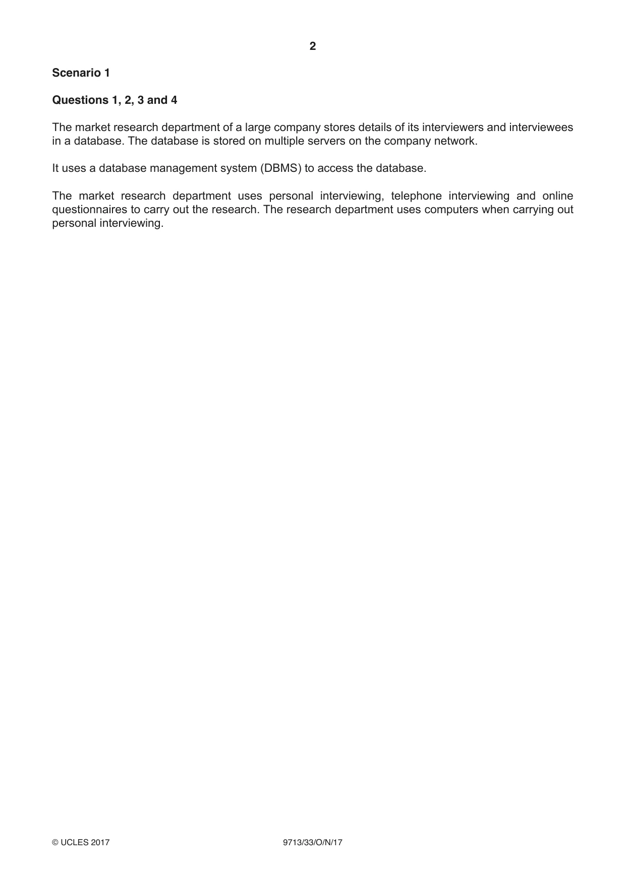 Cambridge A Level Applied Information and Communication Technology 9713 2017 Oct/Nov Paper 3 · Variant 3 question paper, page 2 of 16