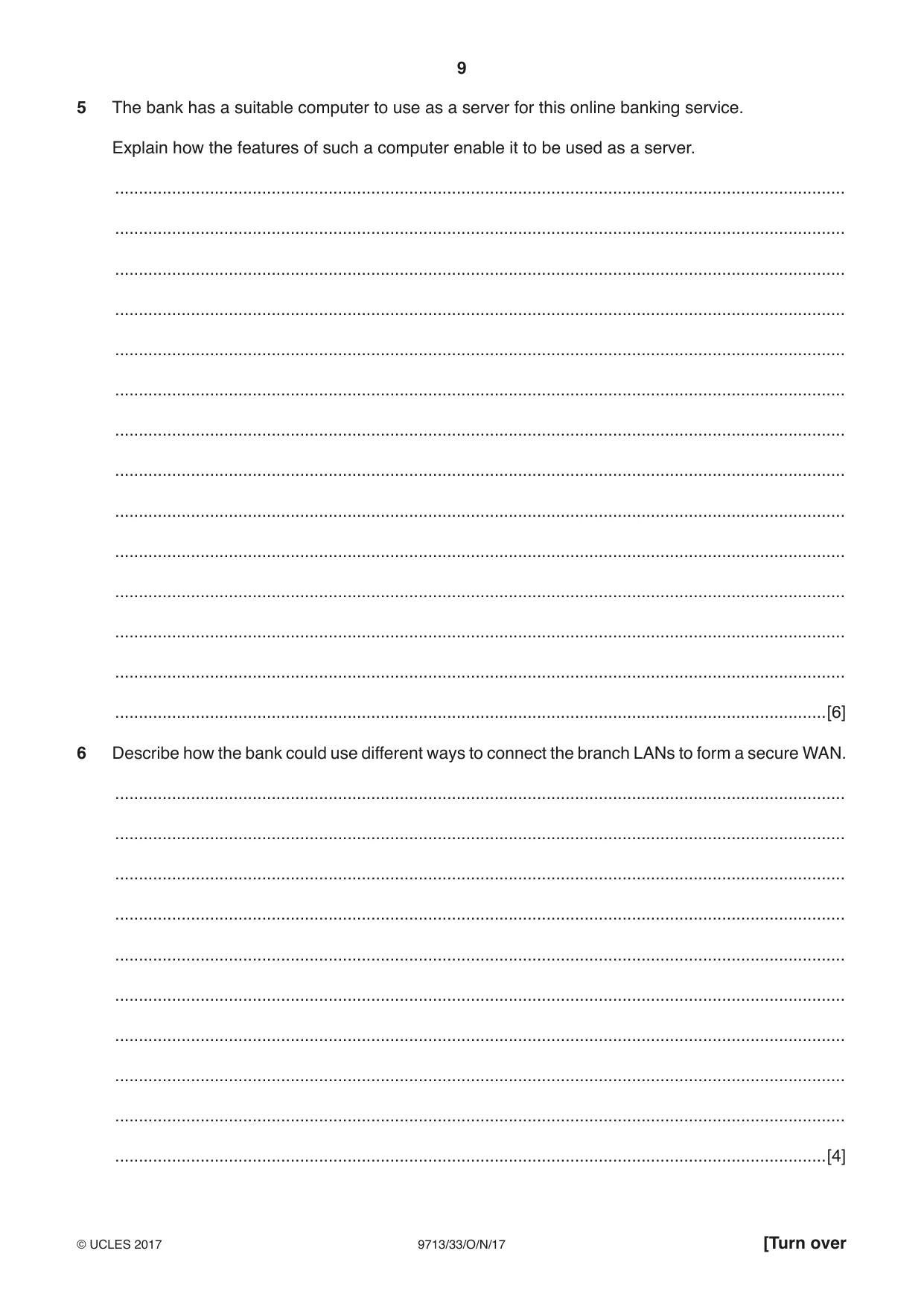 Cambridge A Level Applied Information and Communication Technology 9713 2017 Oct/Nov Paper 3 · Variant 3 question paper, page 9 of 16