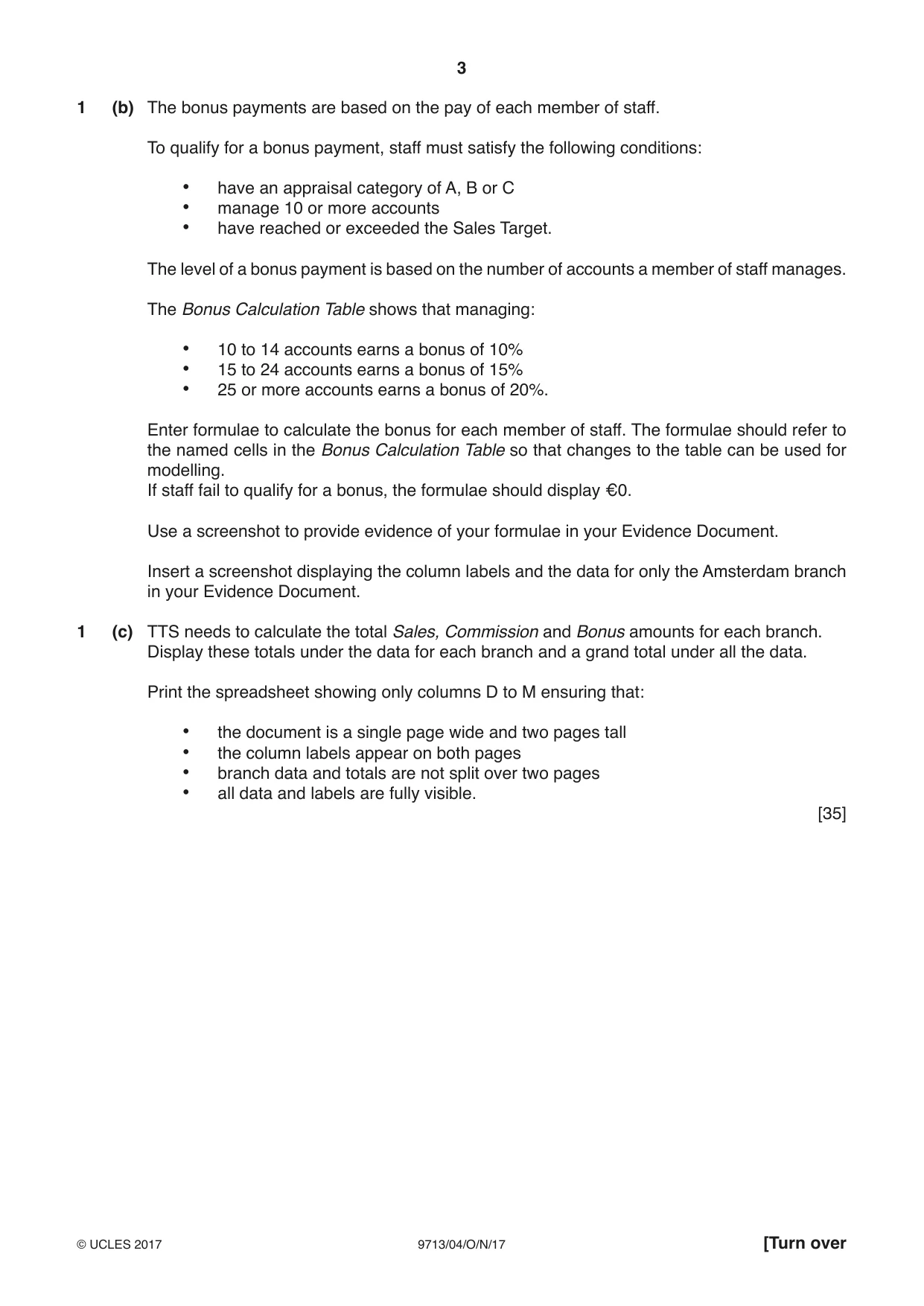 Cambridge A Level Applied Information and Communication Technology 9713 2017 Oct/Nov Paper 4 · Variant 1 question paper, page 3 of 8